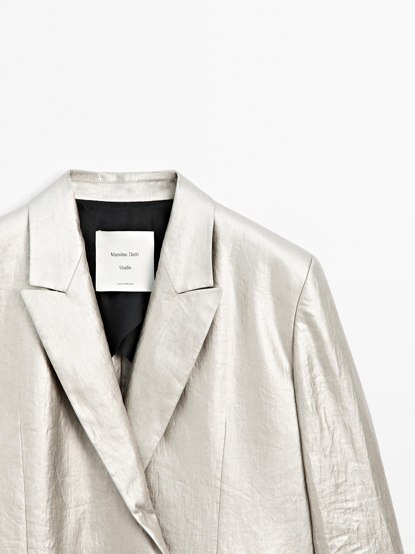 Metallic linen blend blazer