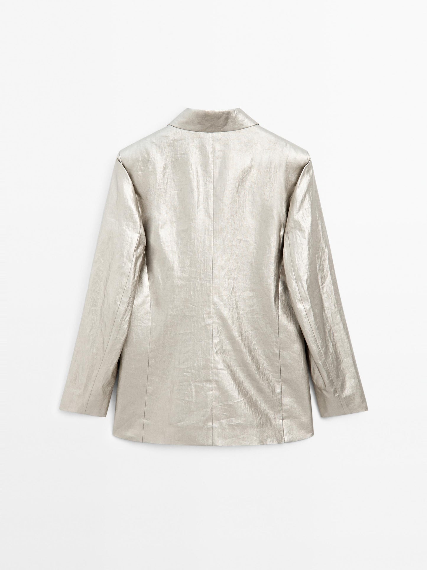 Metallic linen blend blazer