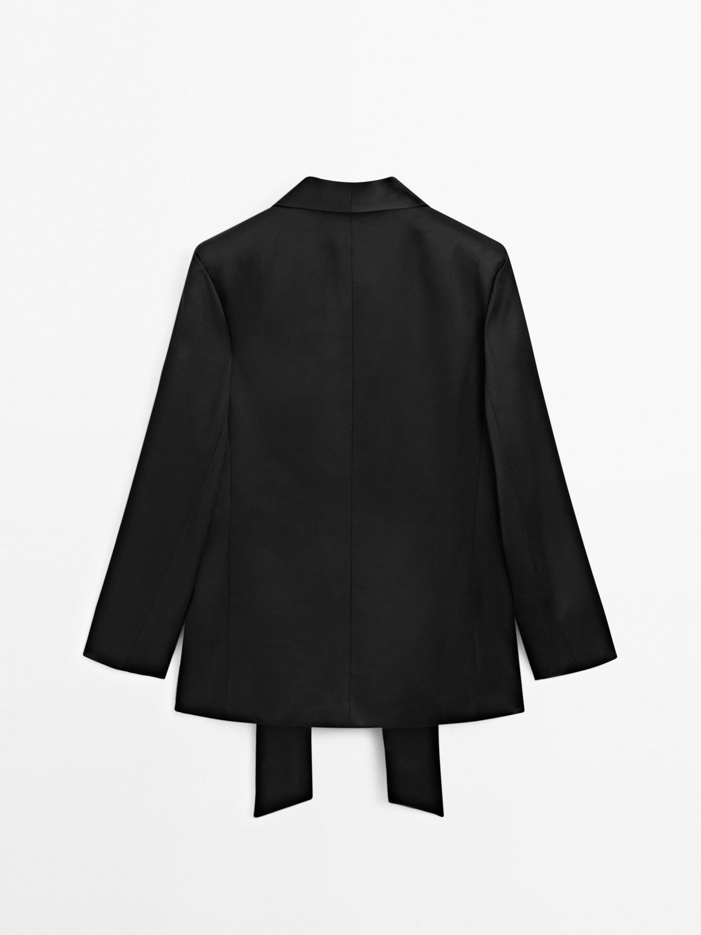 Satin blazer with scarf detail
