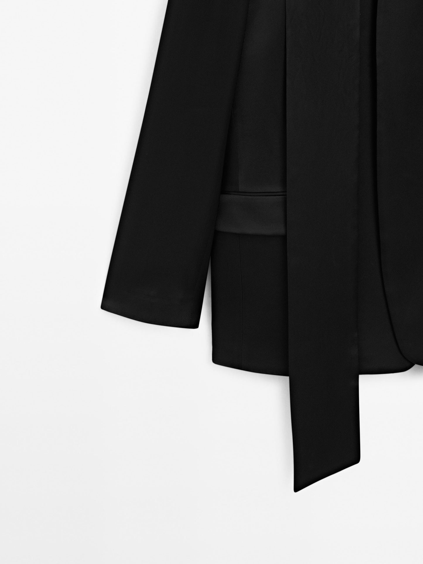 Satin blazer with scarf detail