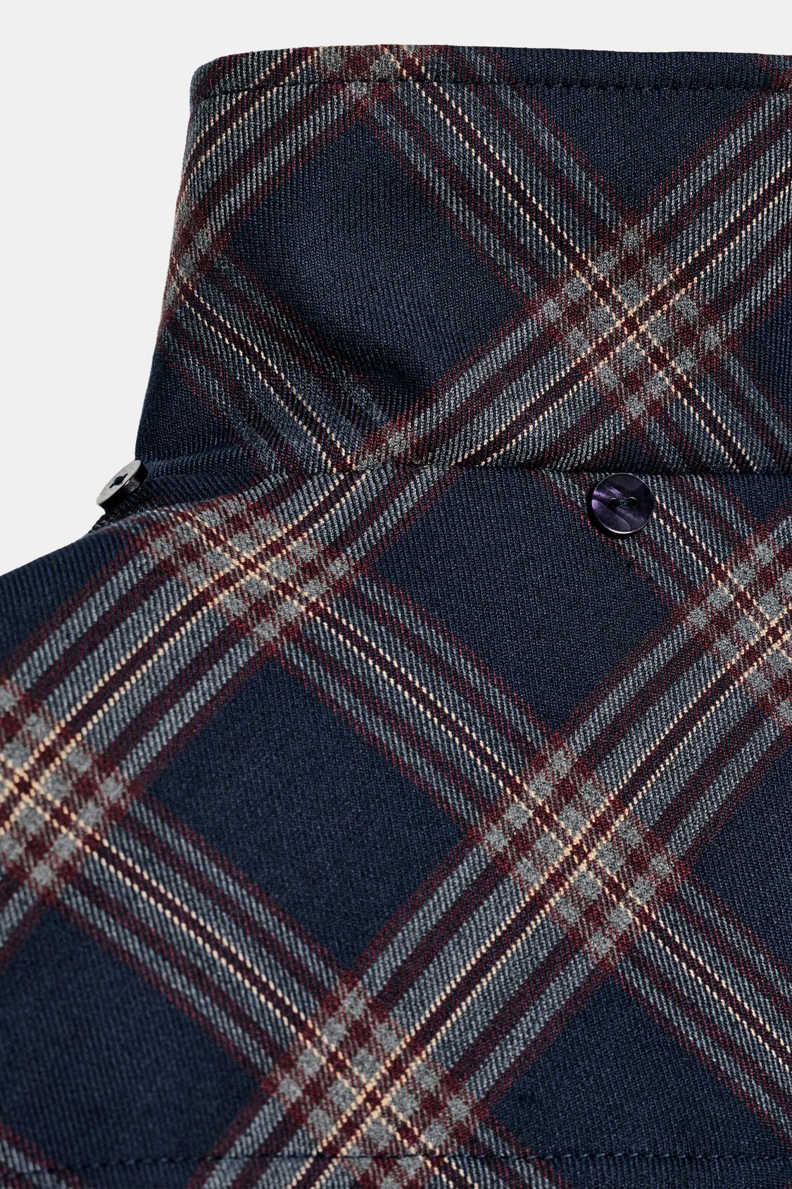 Checked Hooded Puffer Jacket