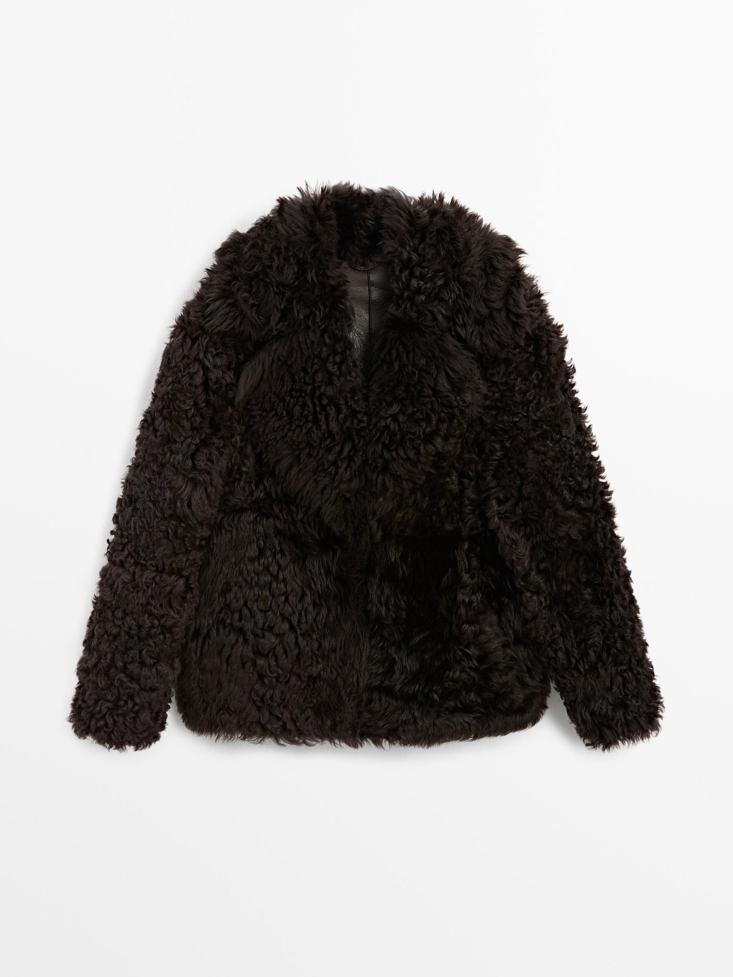 Long leather sheepskin coat