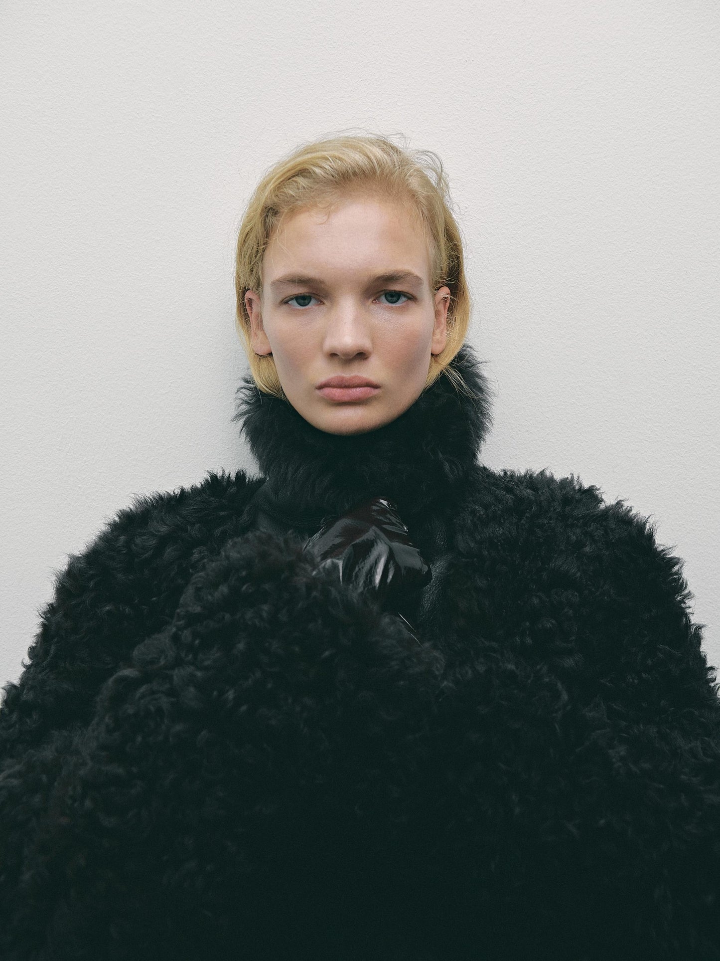 Long leather sheepskin coat