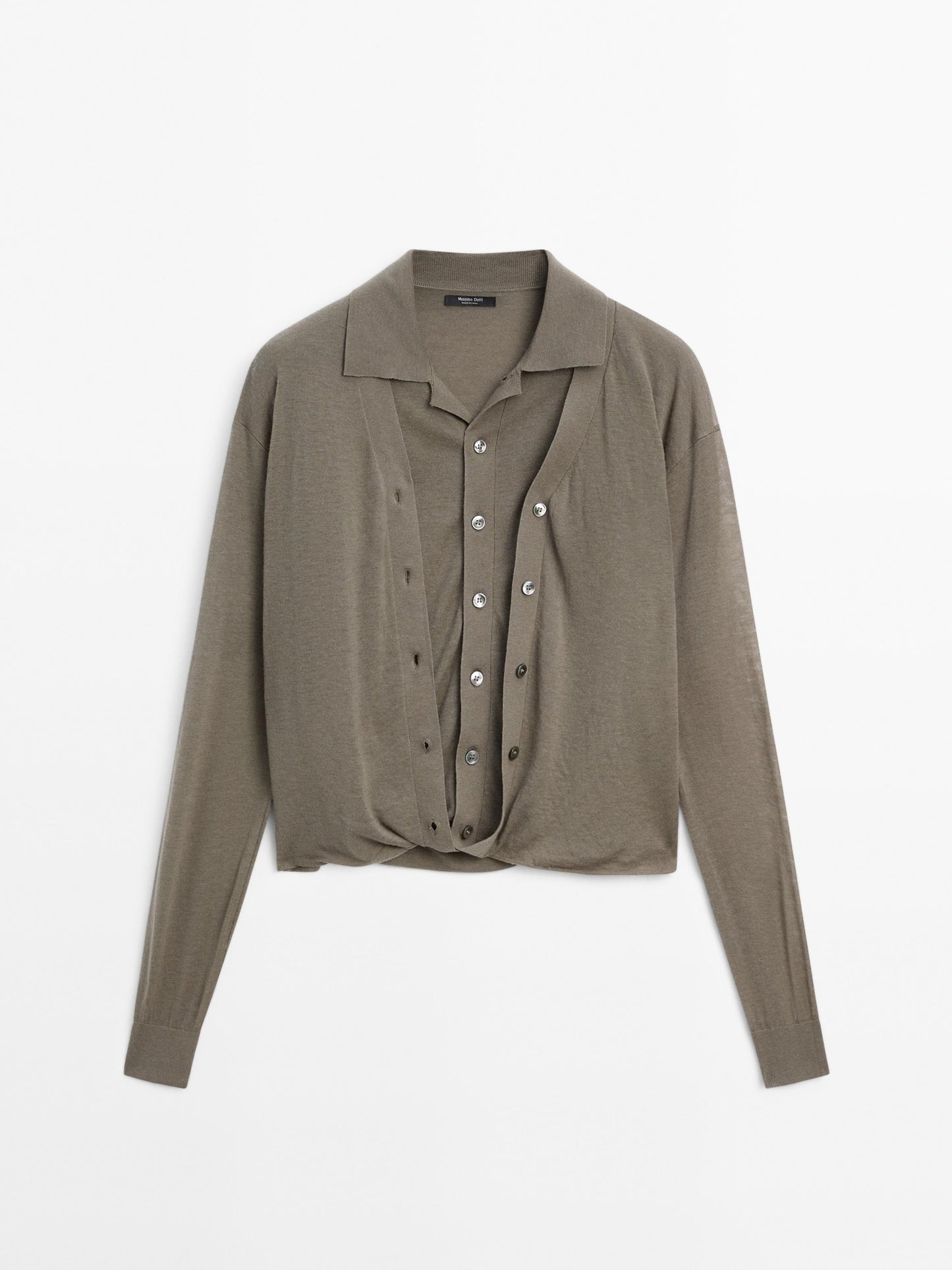 100% wool multi-way knit cardigan