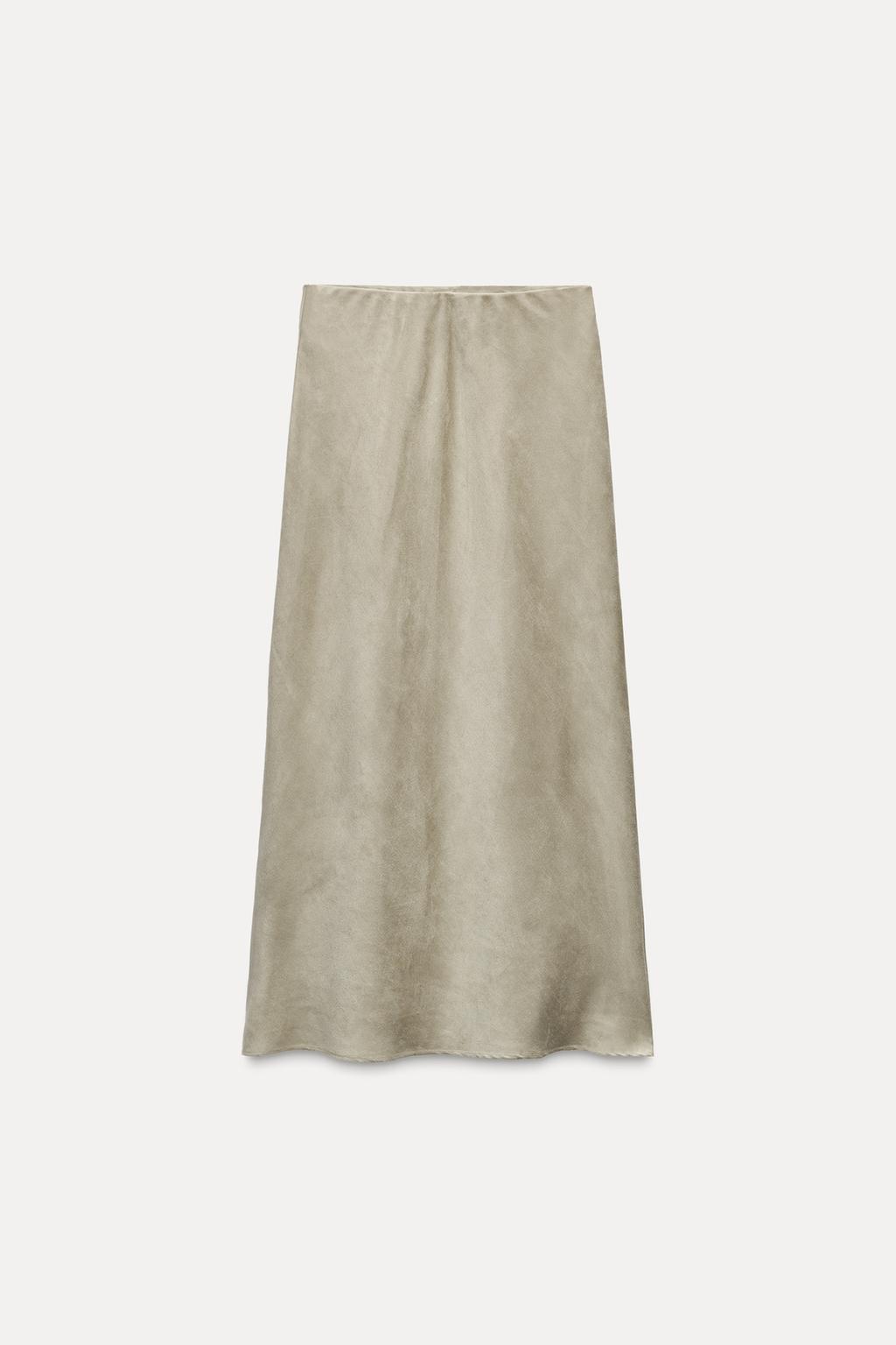 Faux Suede Midi Skirt