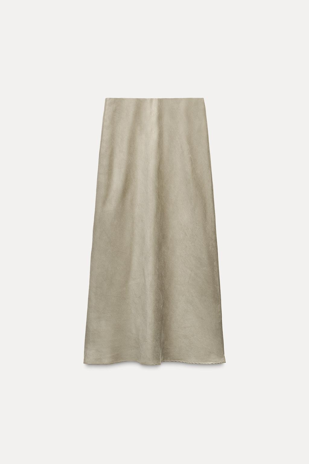 Faux Suede Midi Skirt