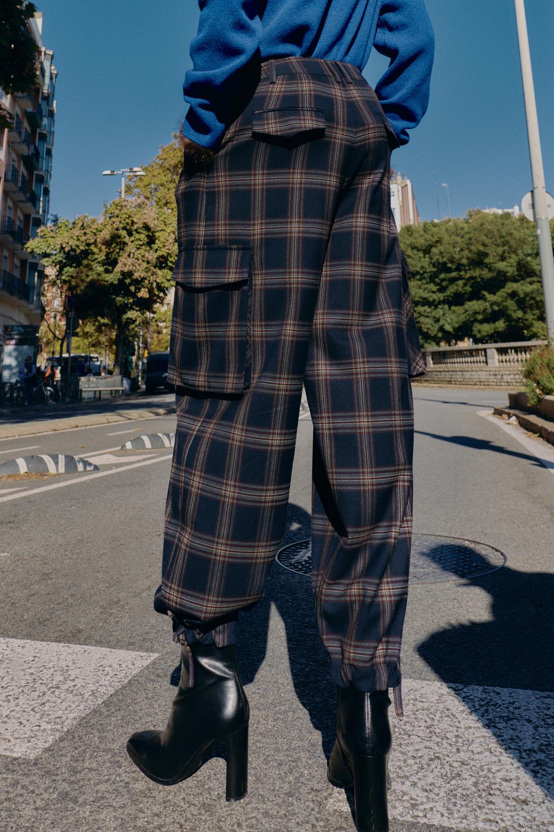 Checked Cargo Balloon Trousers