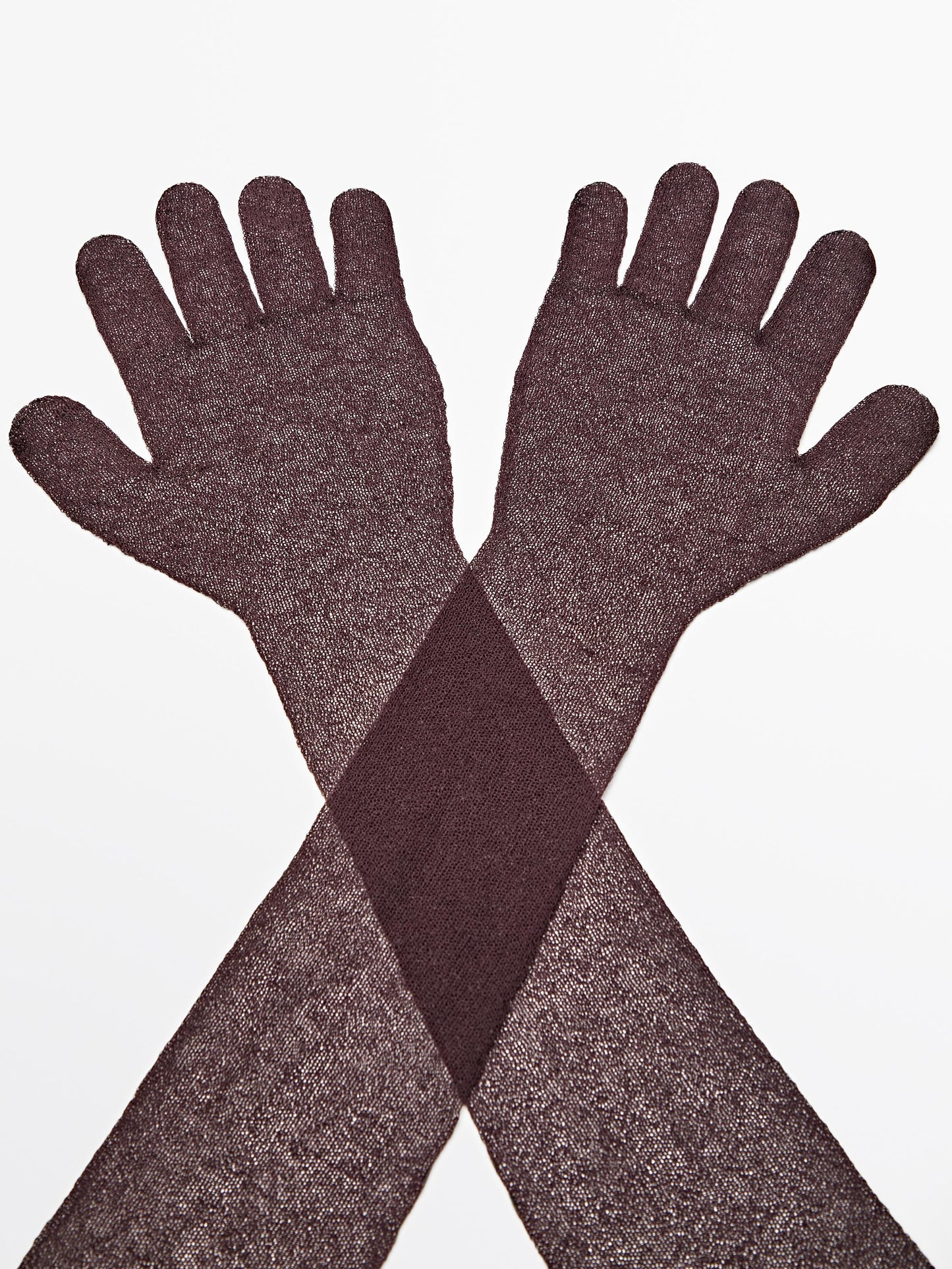 Long knit gloves
