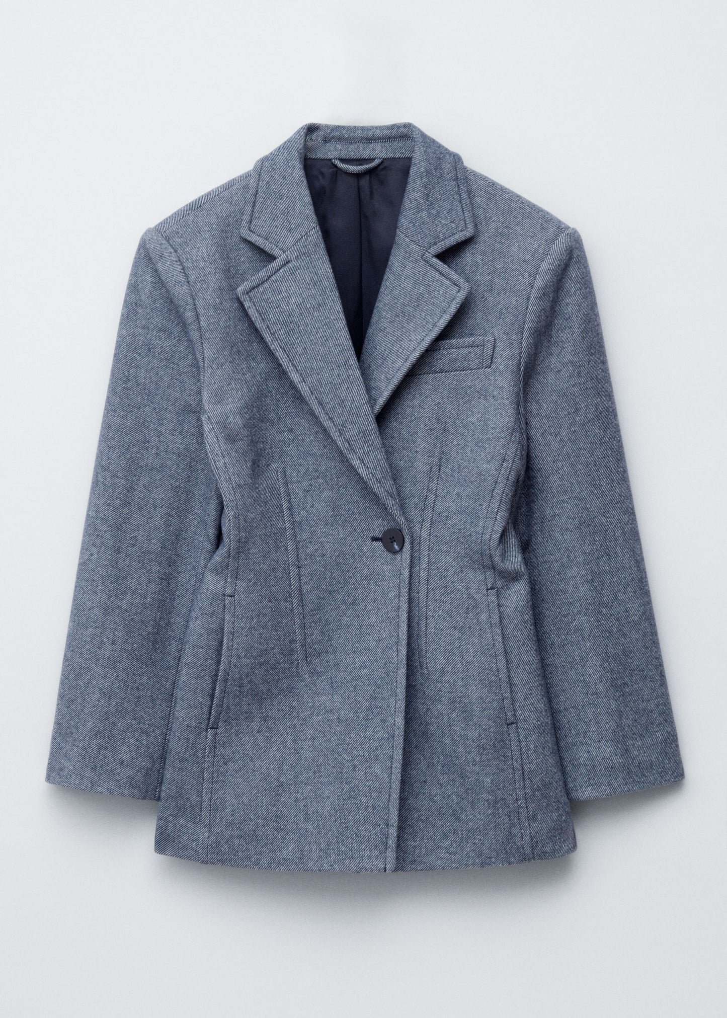 Fitted Shoulder-Pad Blazer