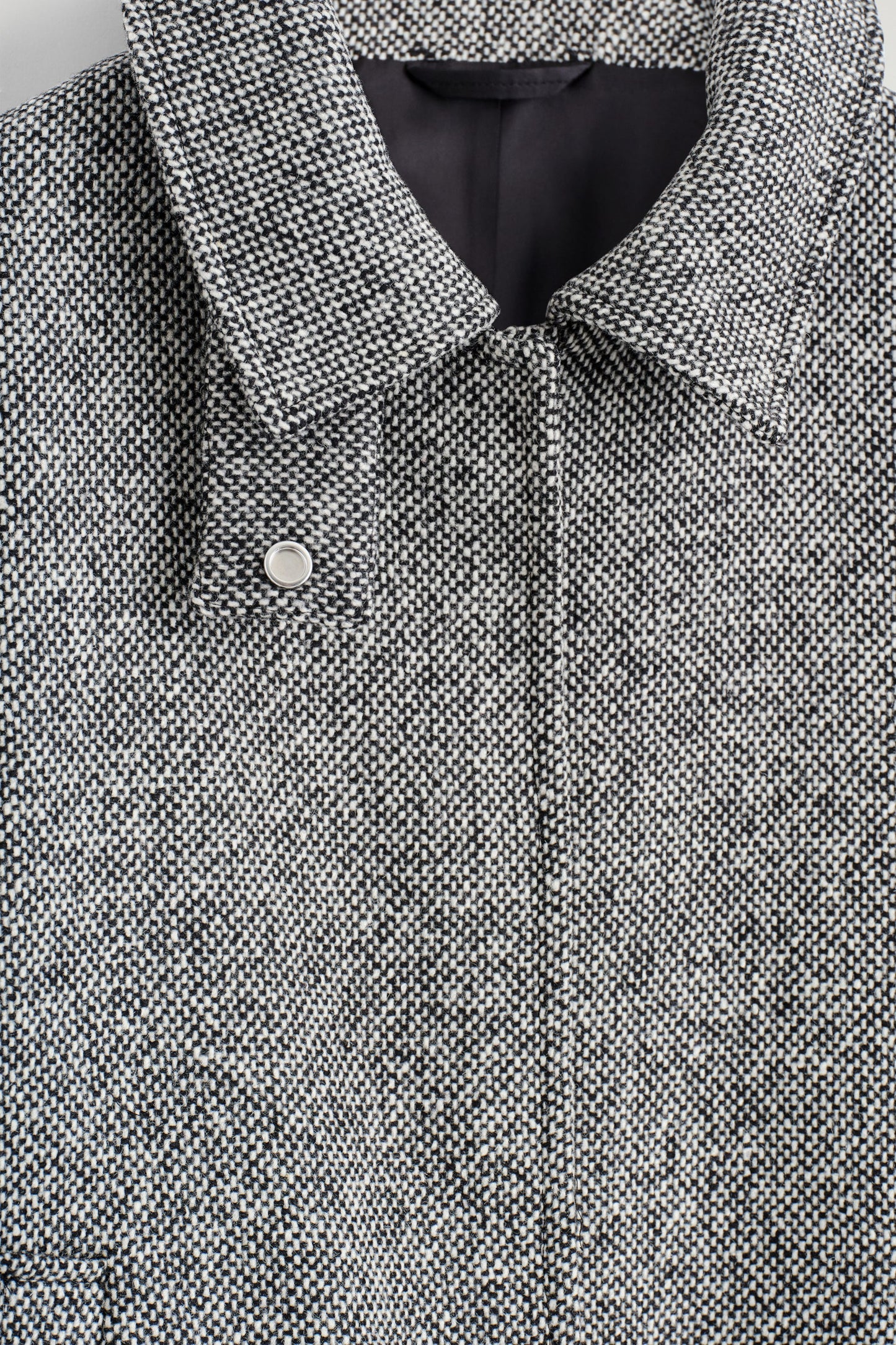 Wool-Tweed Funnel-Neck Jacket