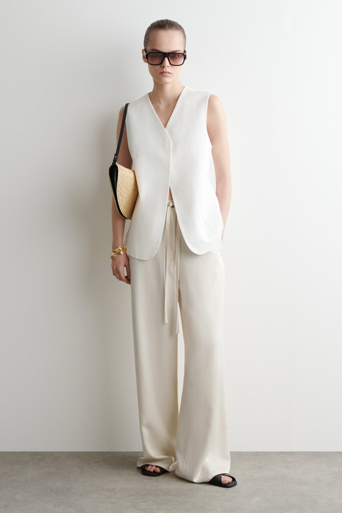Soleil clutch bag - straw