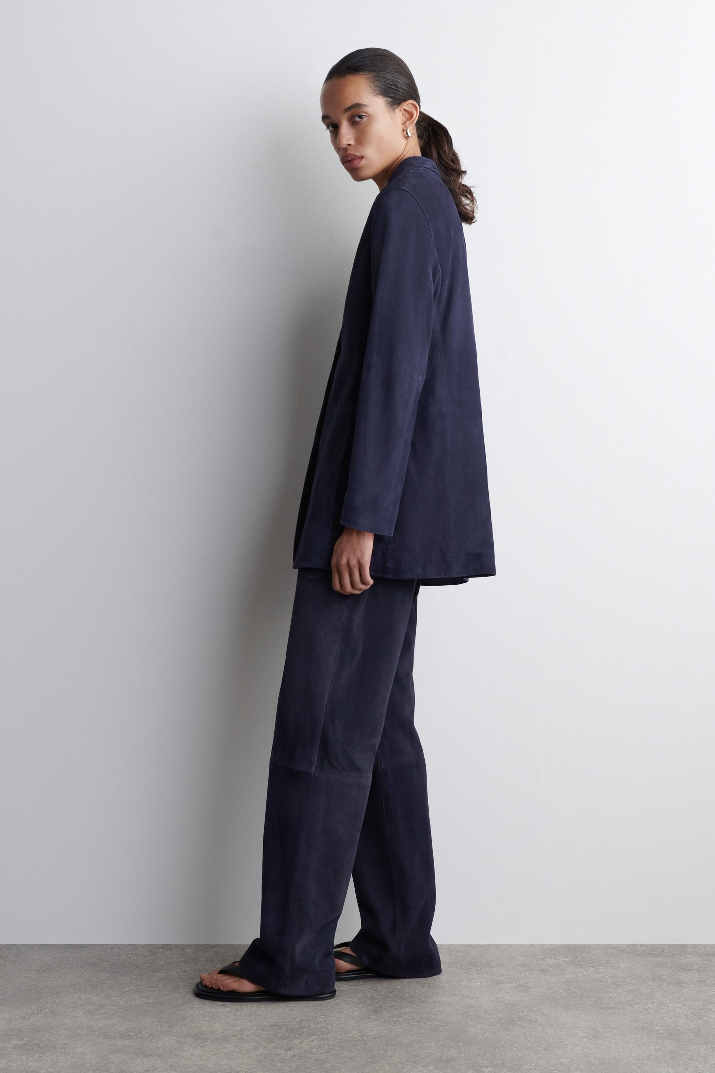 Suede Single-Breasted Blazer