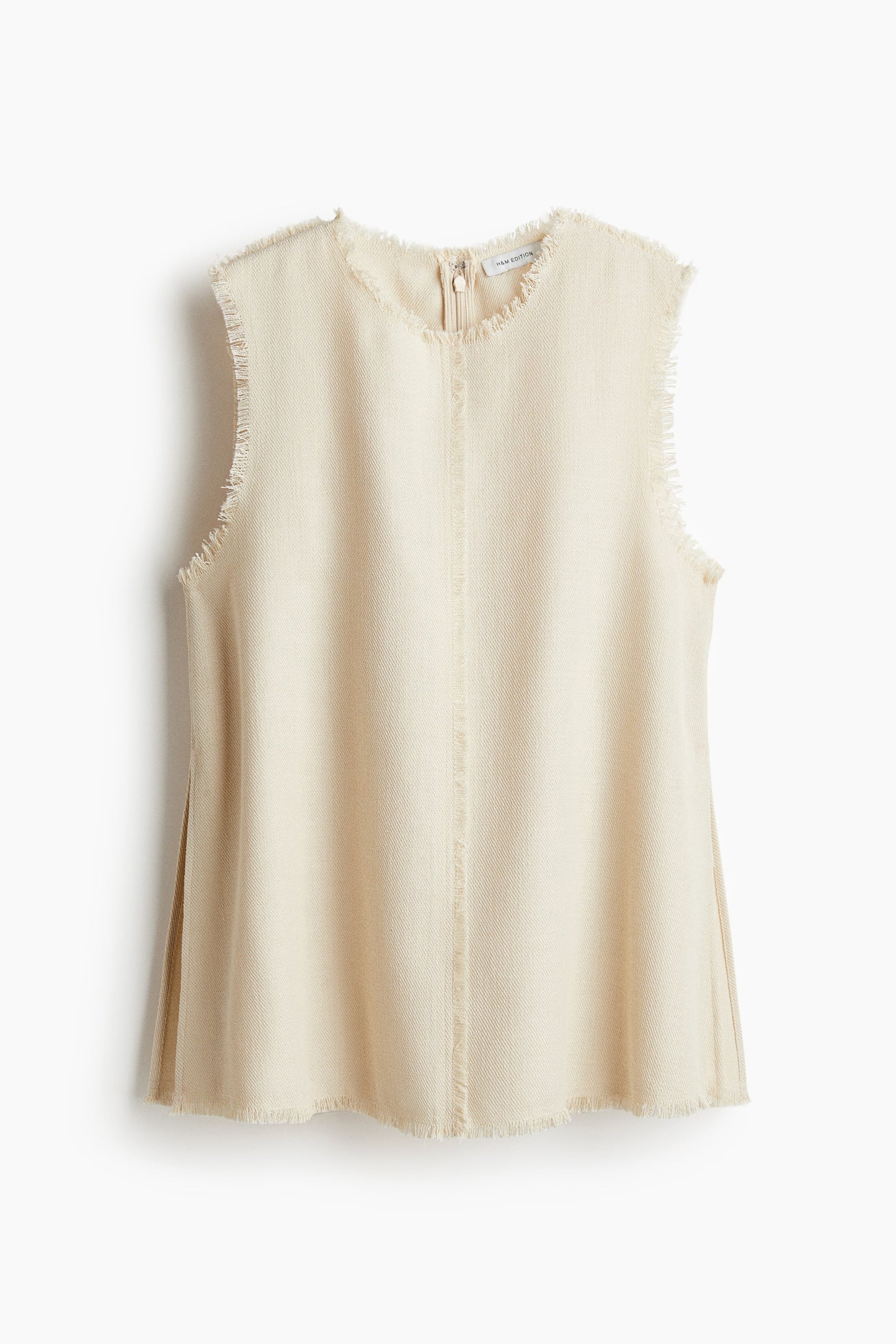 Frayed-edge twill top