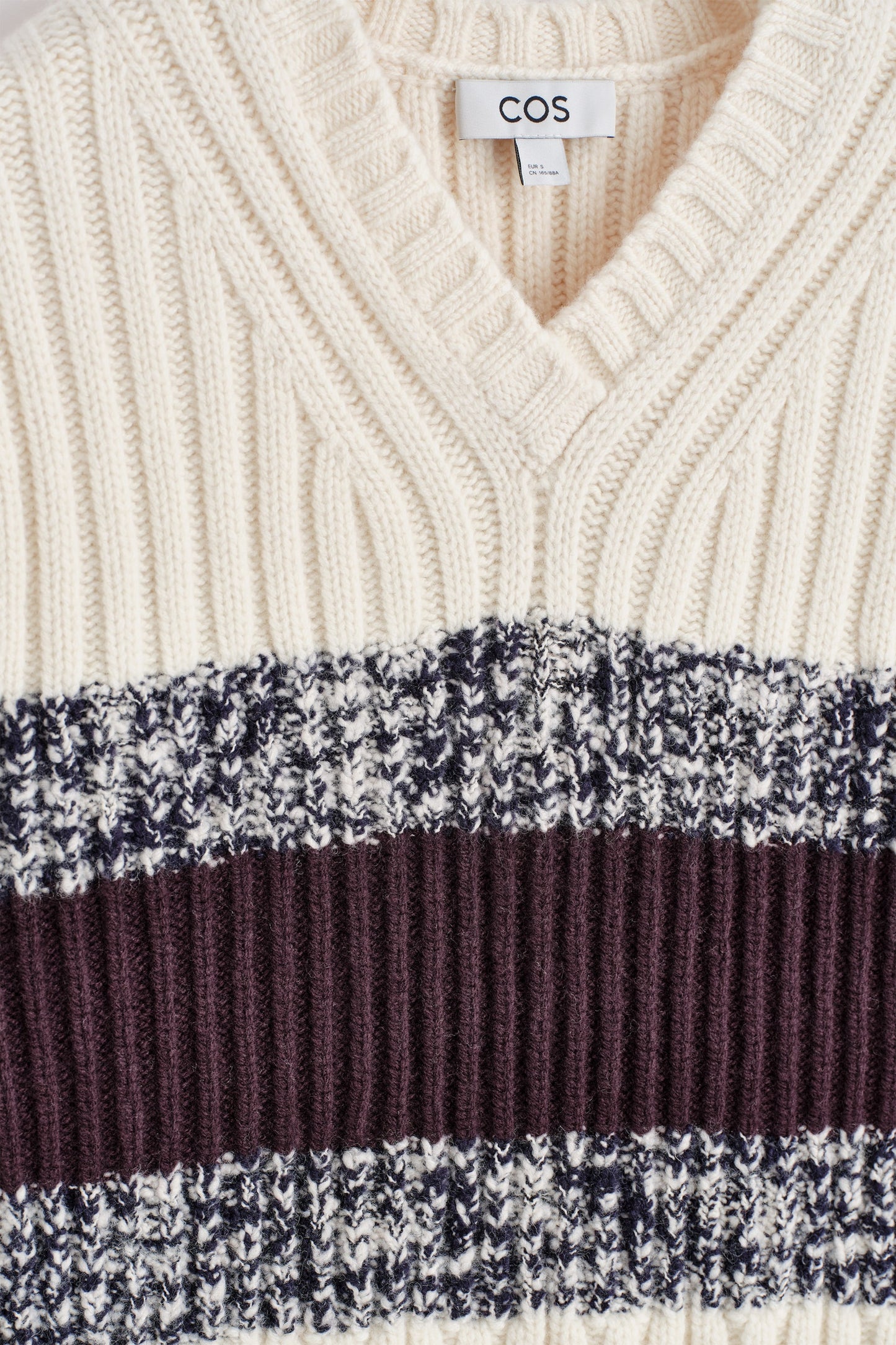 Textured merino wool v-neck vest