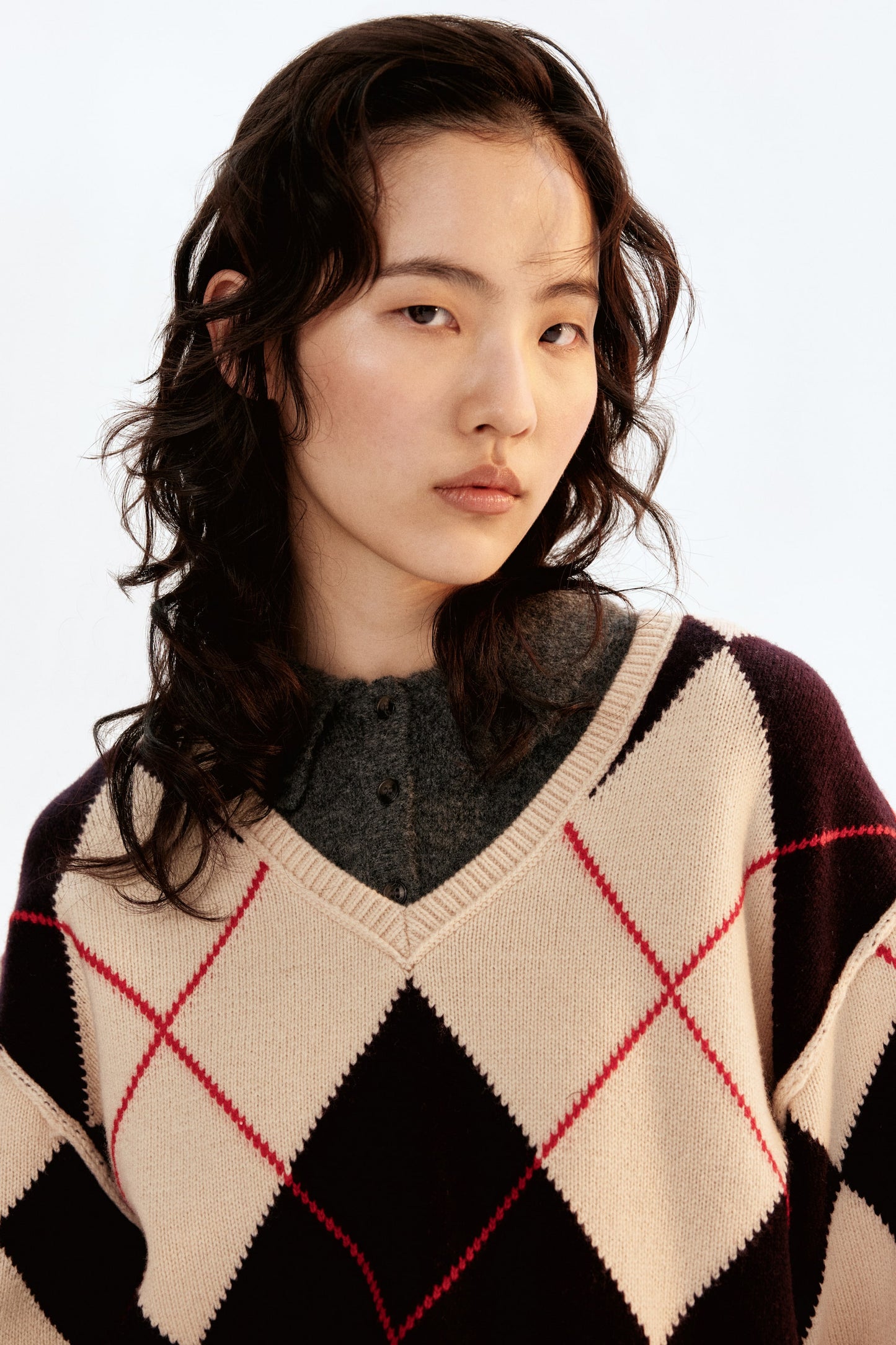 Jacquard-knit wool jumper