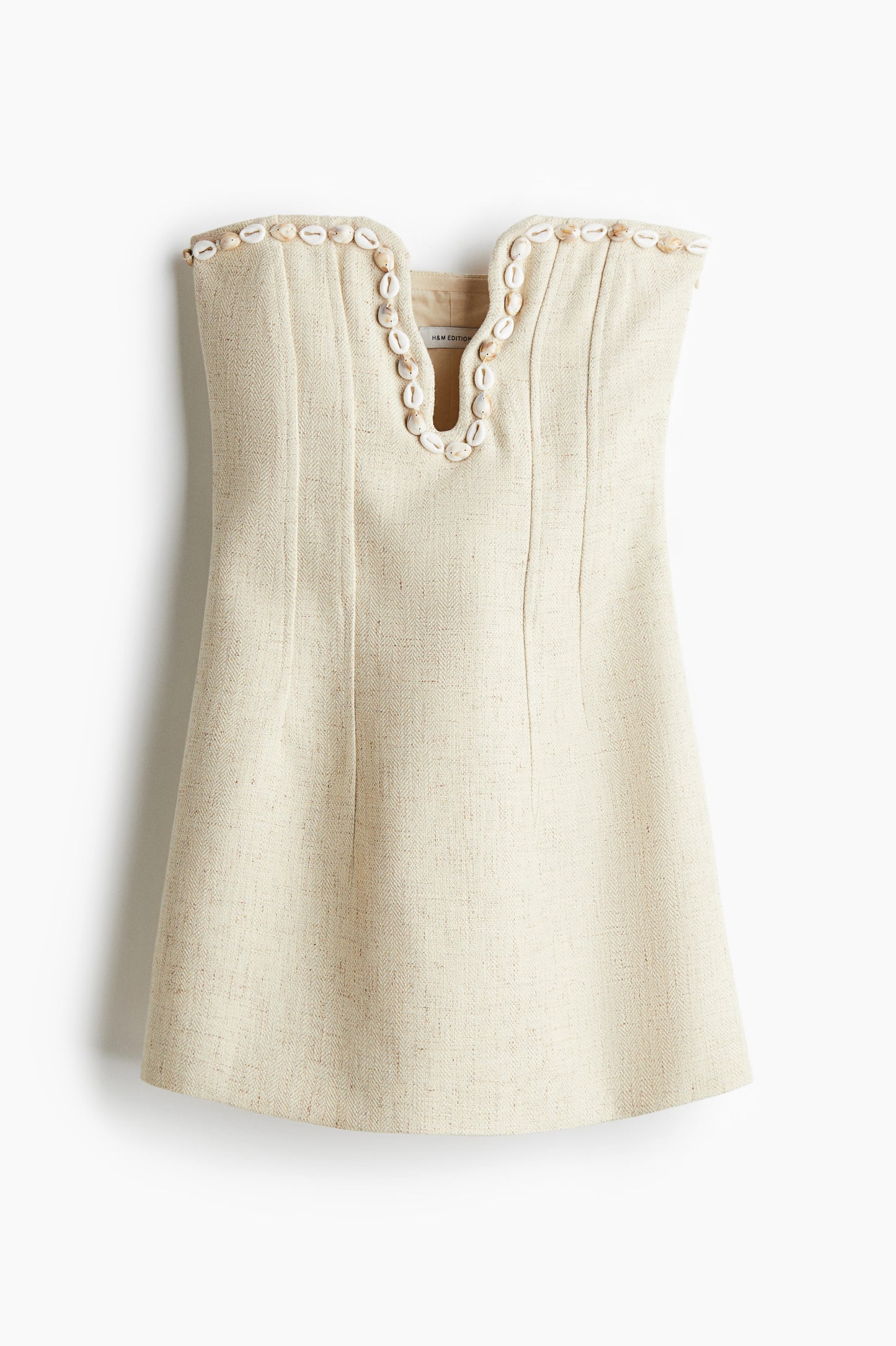 Seashell-detail plunge dress