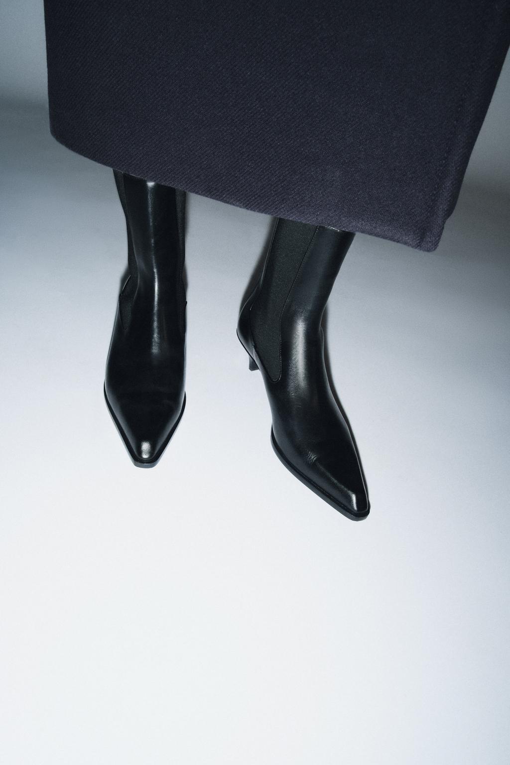 Limited Edition Leather Kitten Heel Ankle Boots