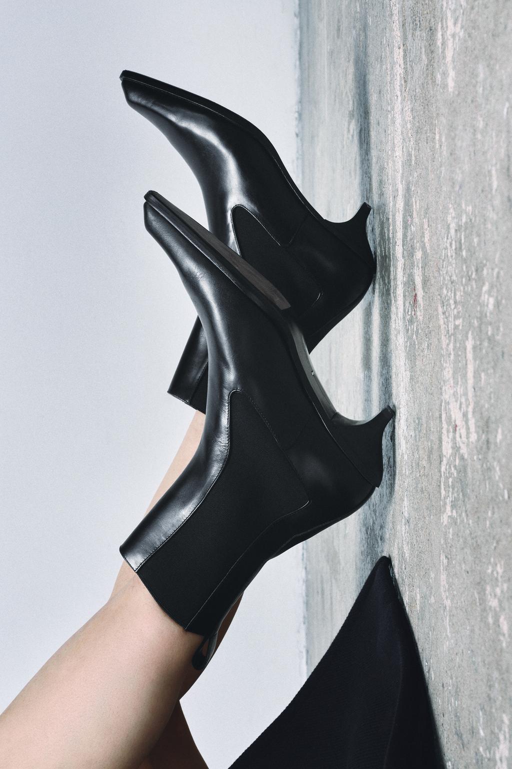 Limited Edition Leather Kitten Heel Ankle Boots