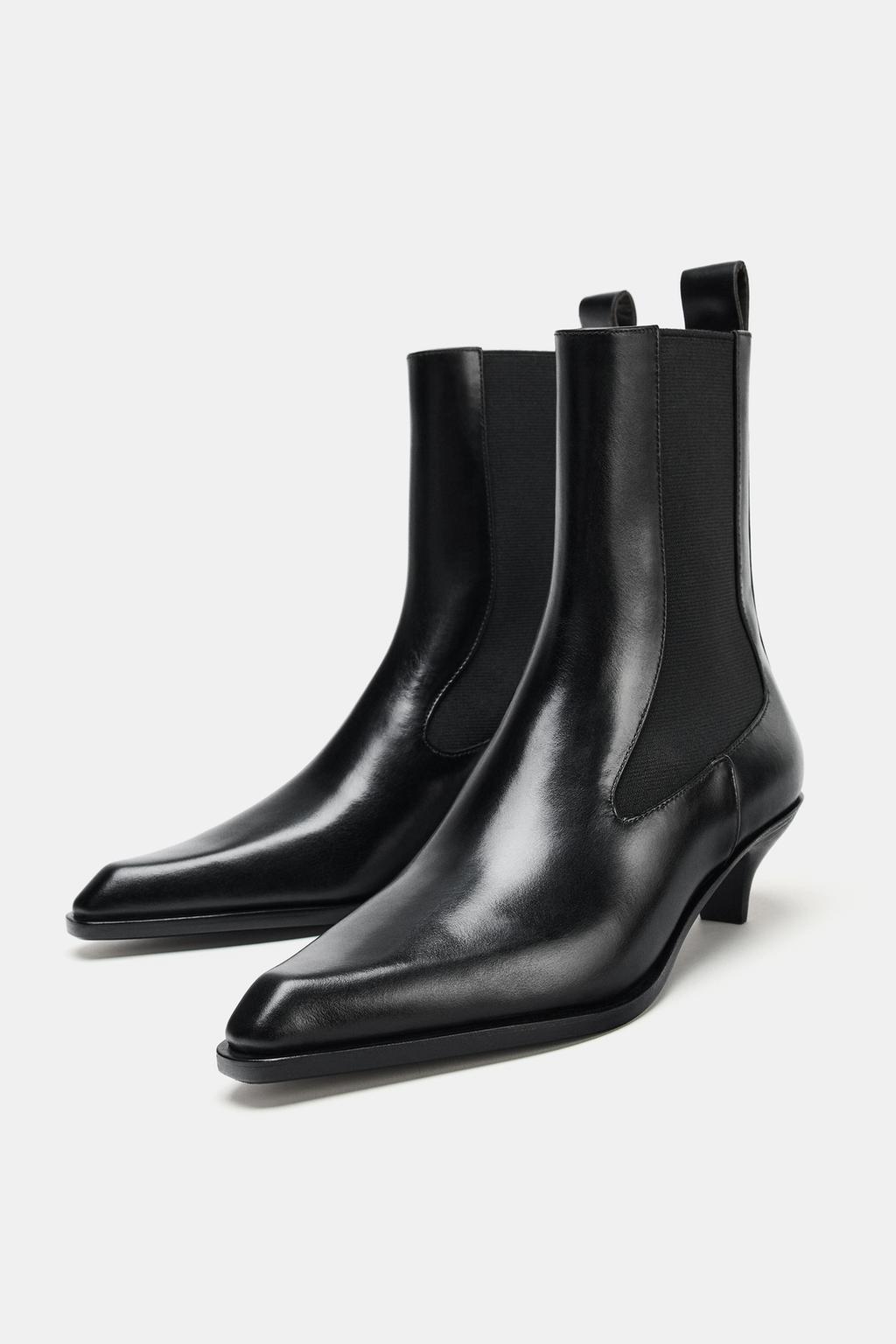 Limited Edition Leather Kitten Heel Ankle Boots