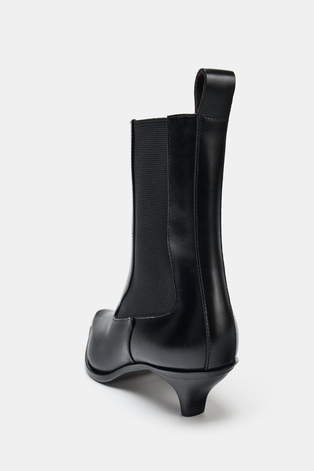Limited Edition Leather Kitten Heel Ankle Boots