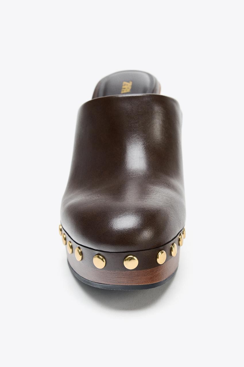 Studded High Heel Clogs