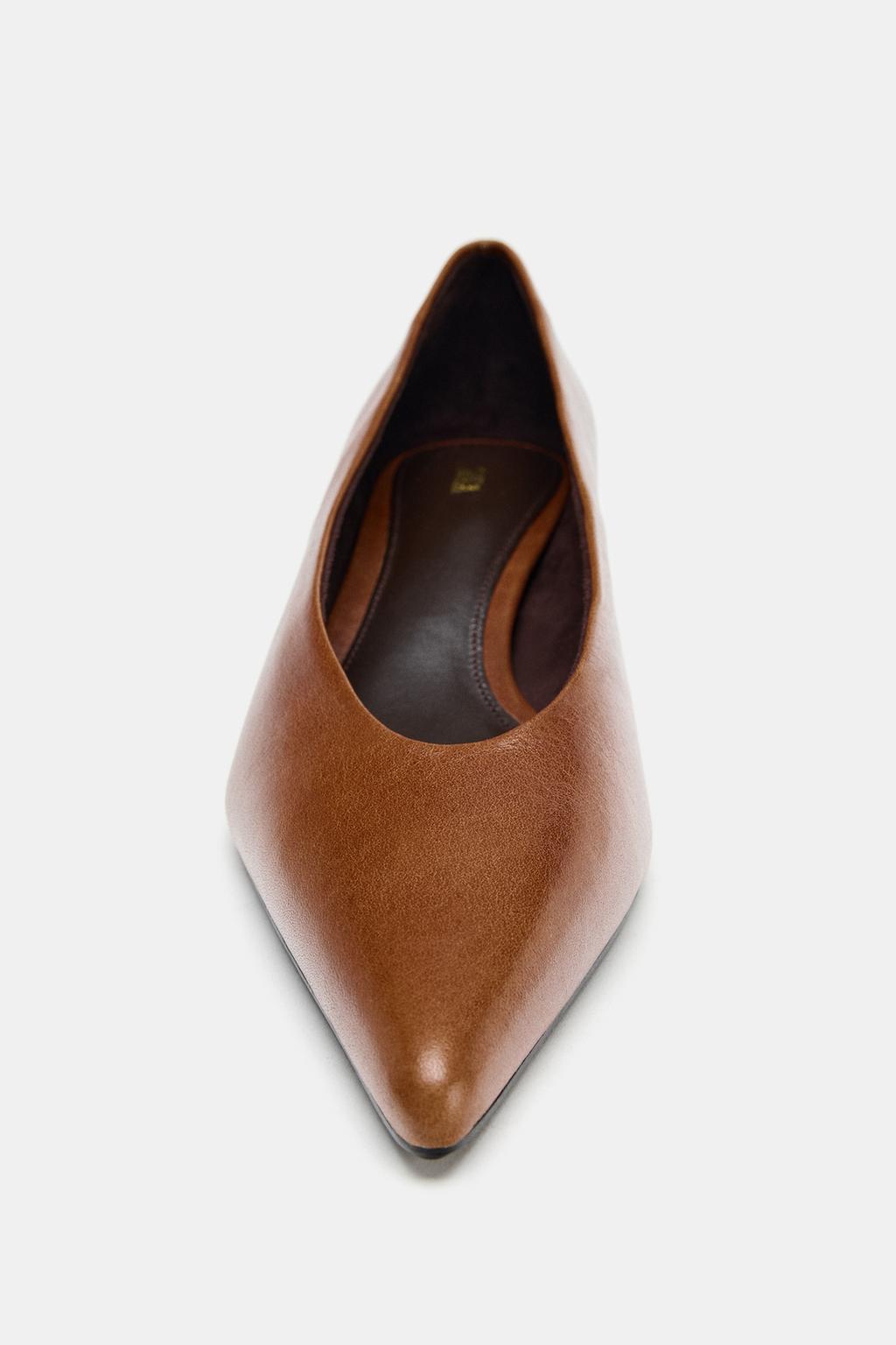 Leather Kitten Heel Shoes