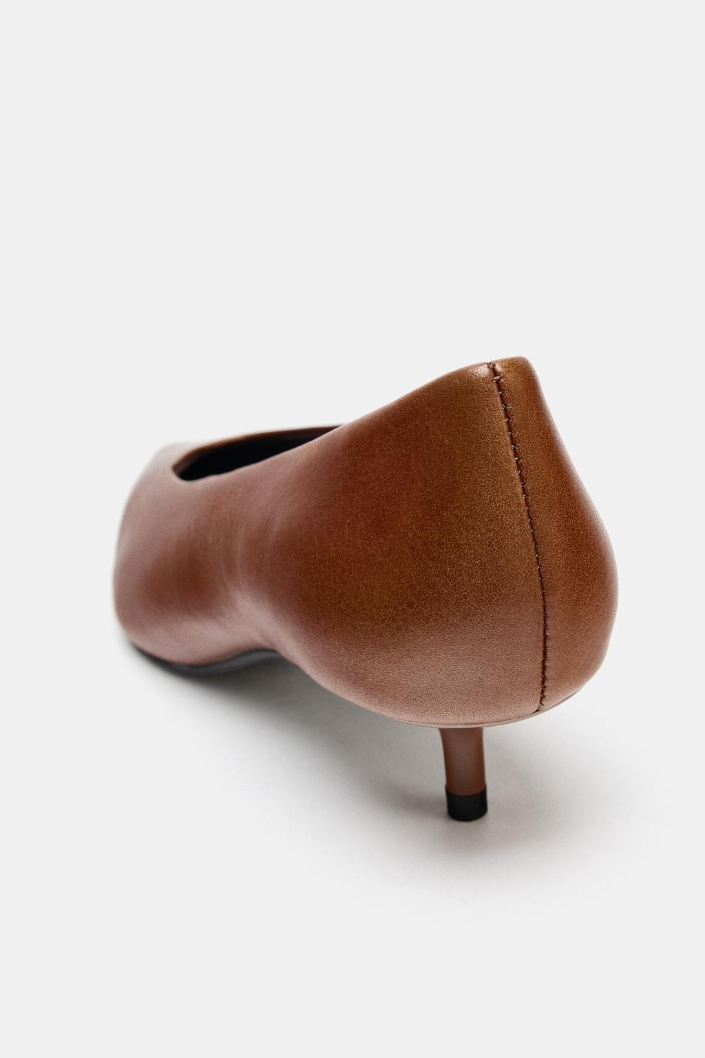 Leather Kitten Heel Shoes