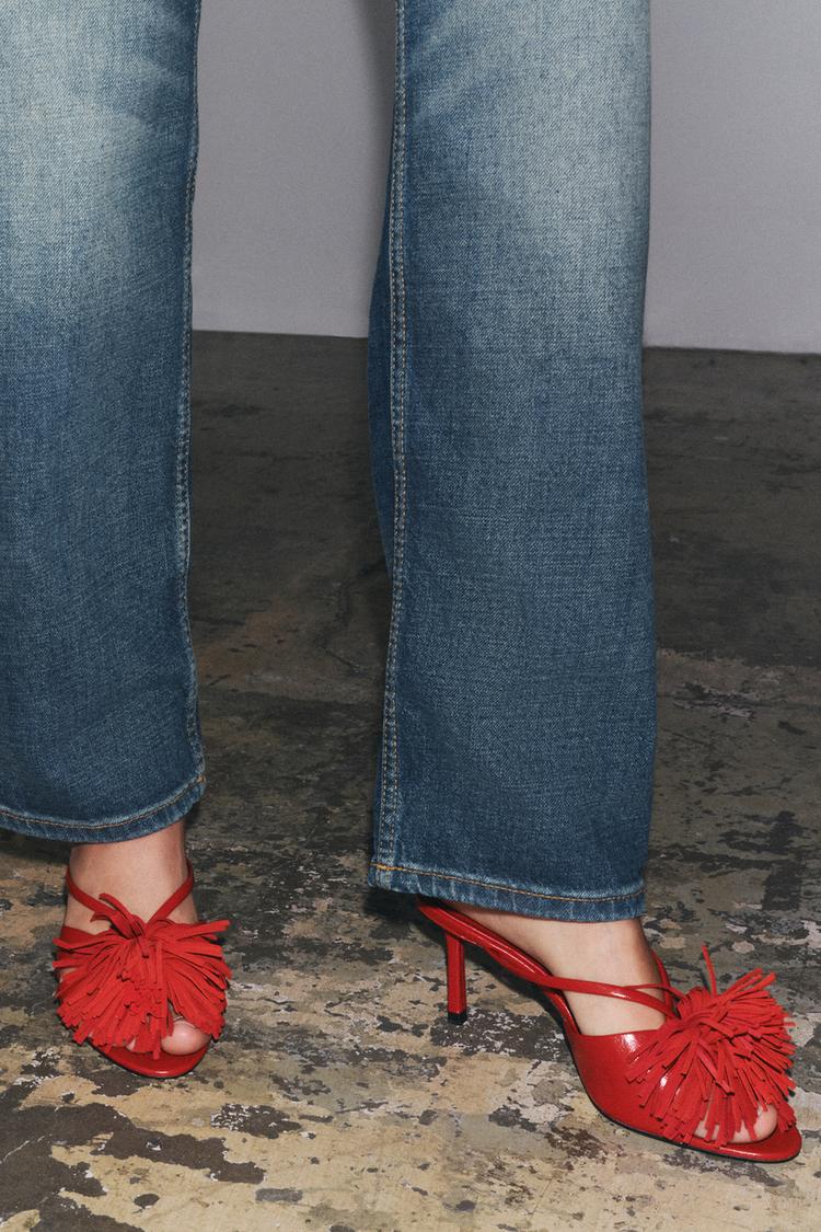 Fringed High-Heel Sandals