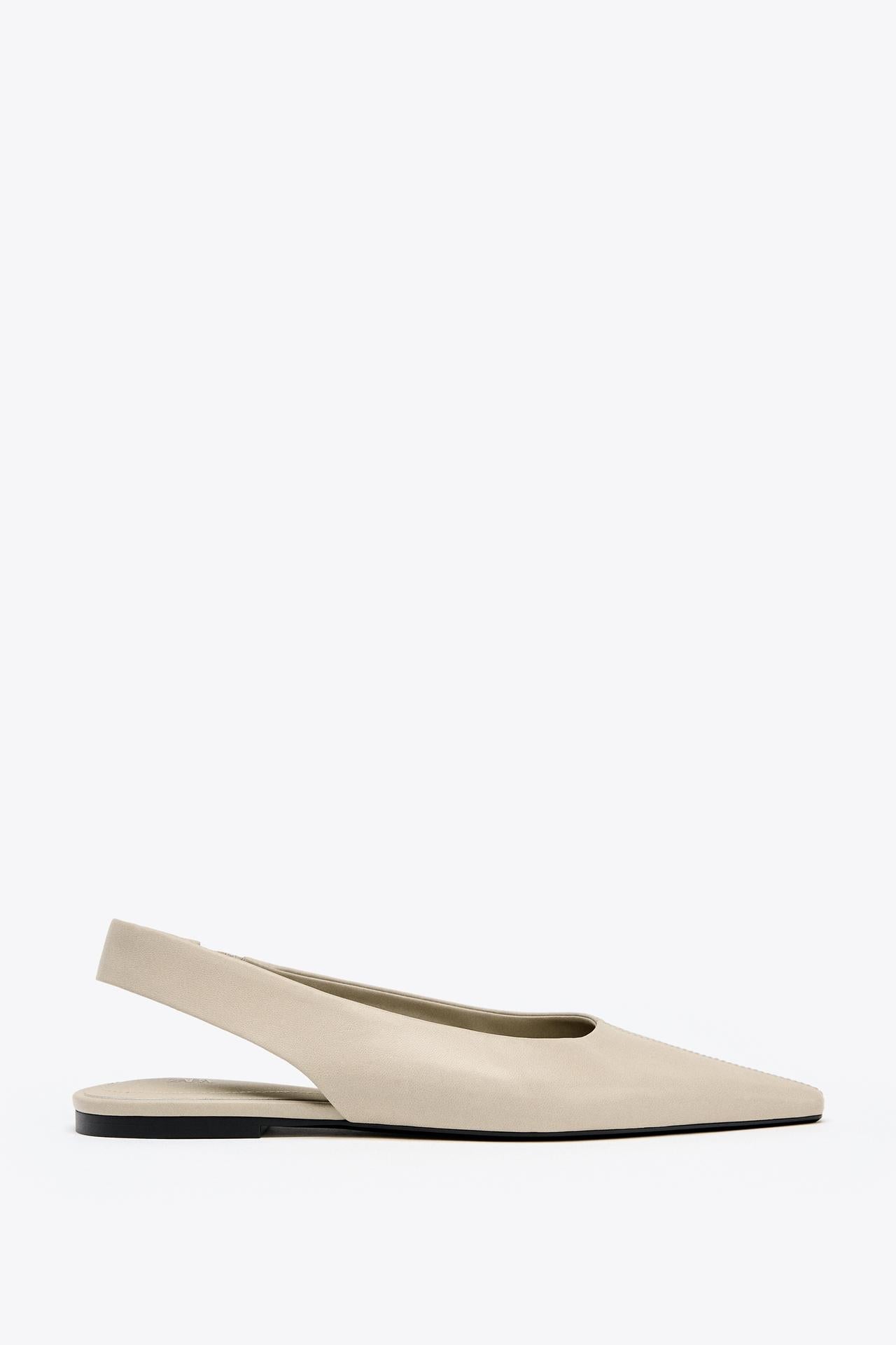 Leather Slingback Ballerina Shoes
