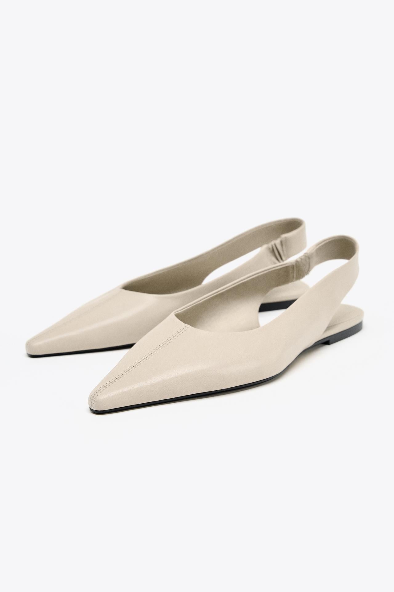 Leather Slingback Ballerina Shoes