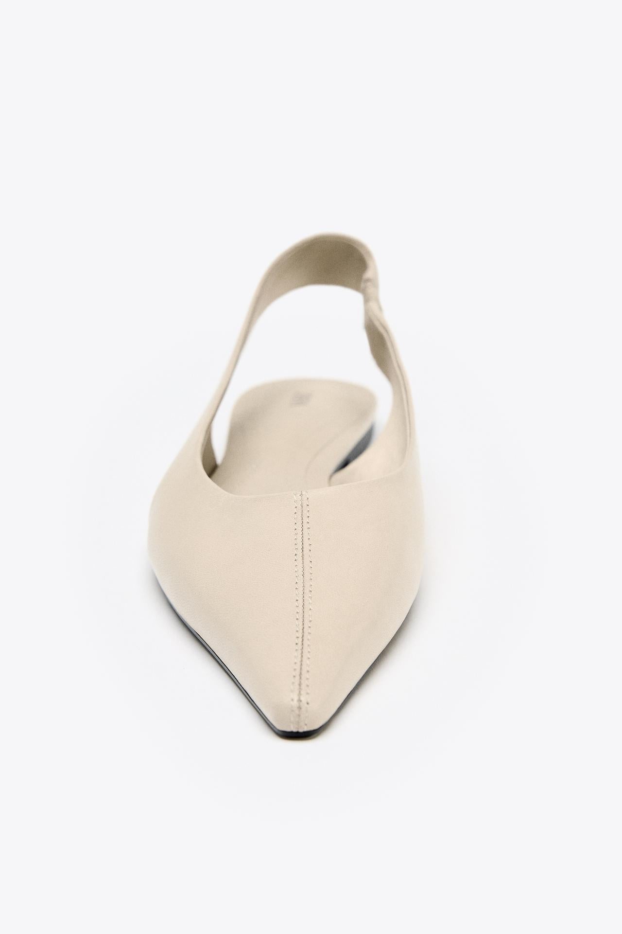 Leather Slingback Ballerina Shoes