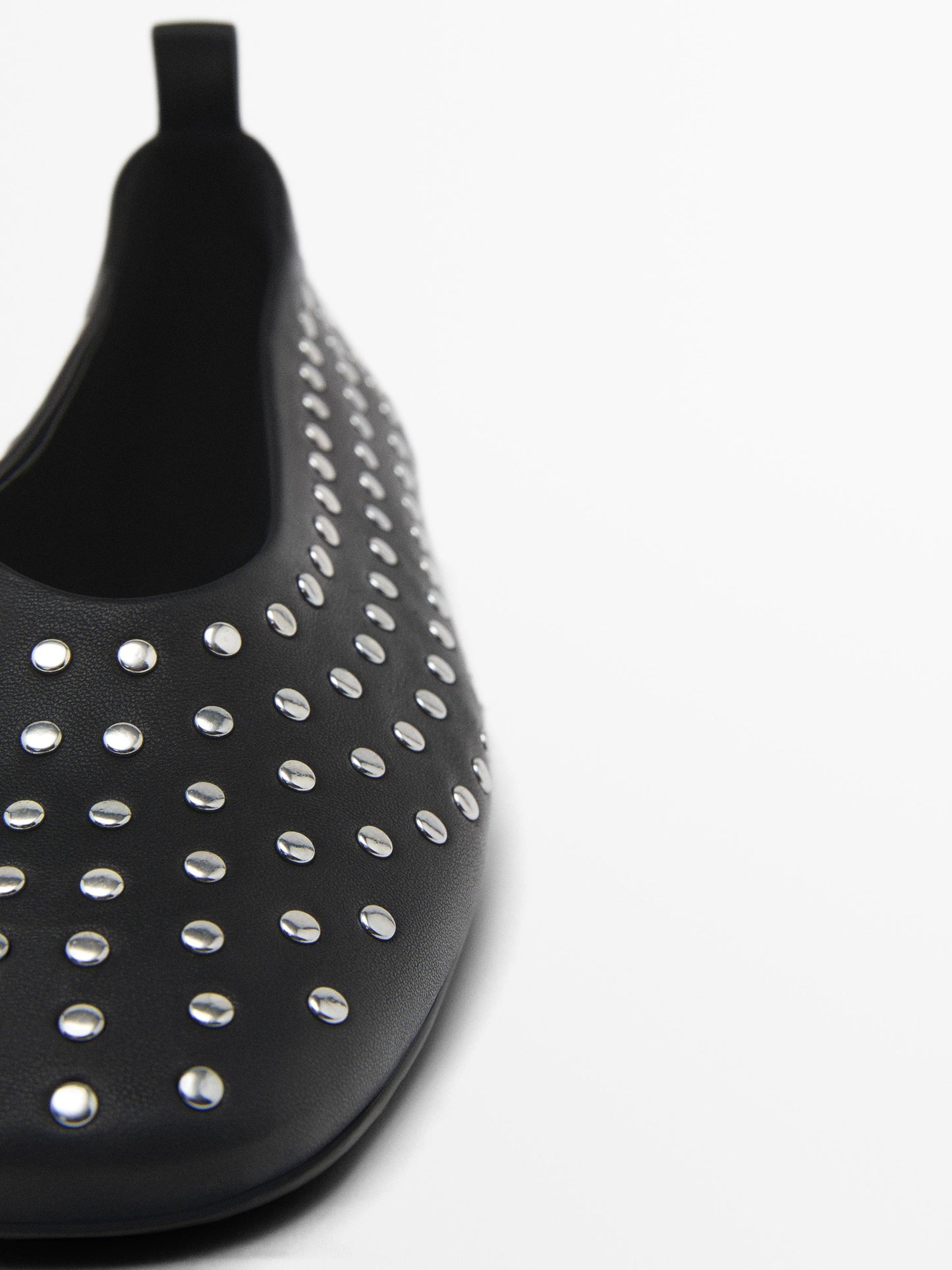Studded ballet flats with ankle strap