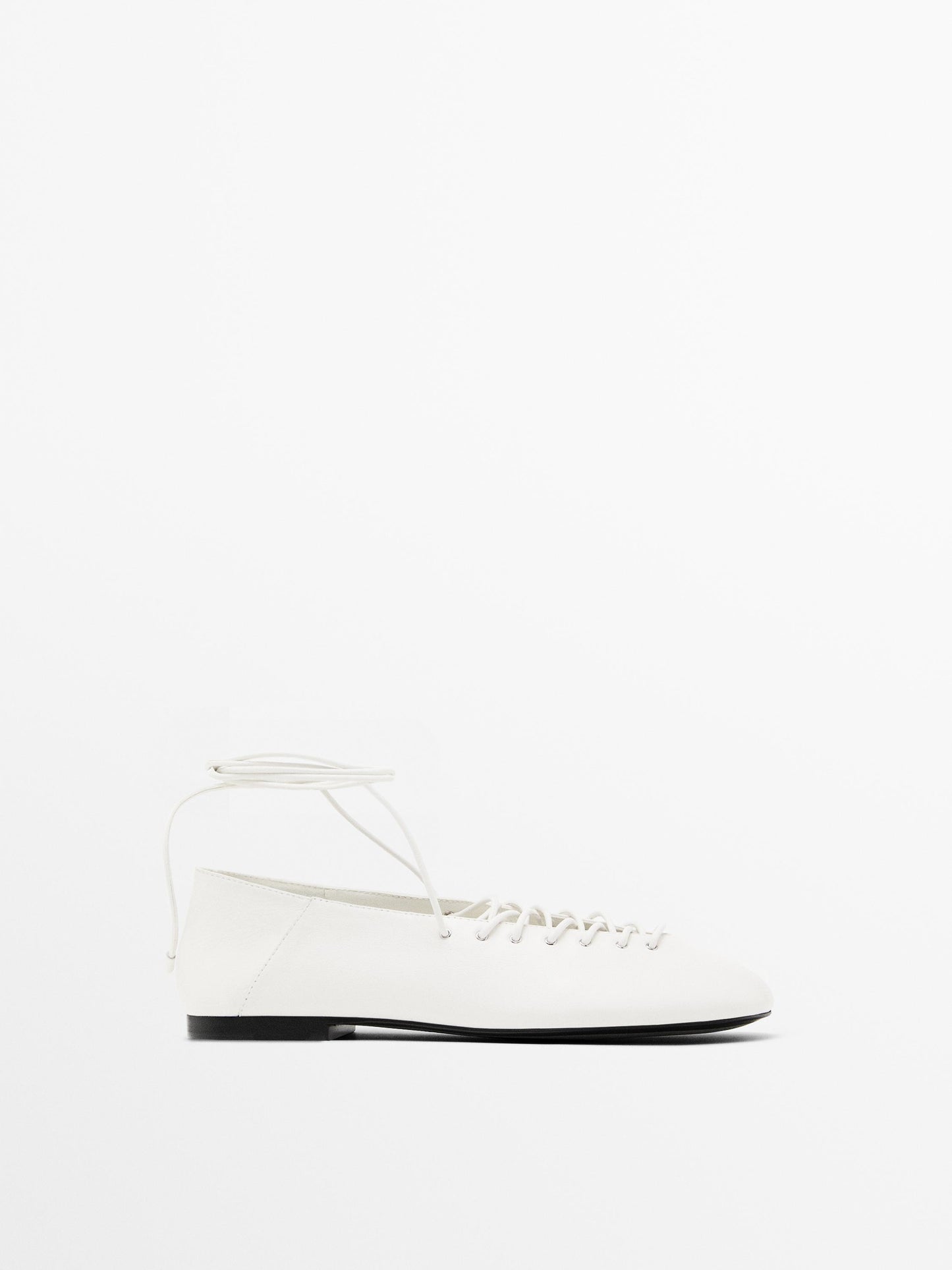 Lace-up ballet flats