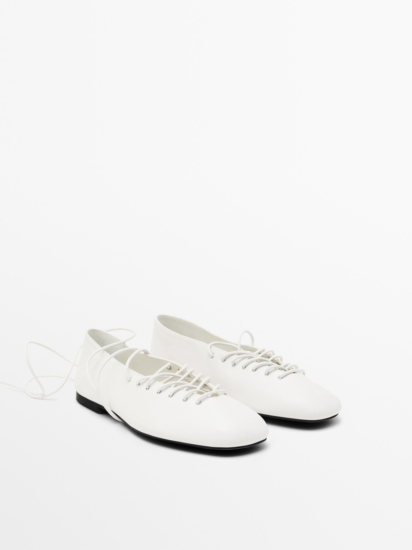 Lace-up ballet flats