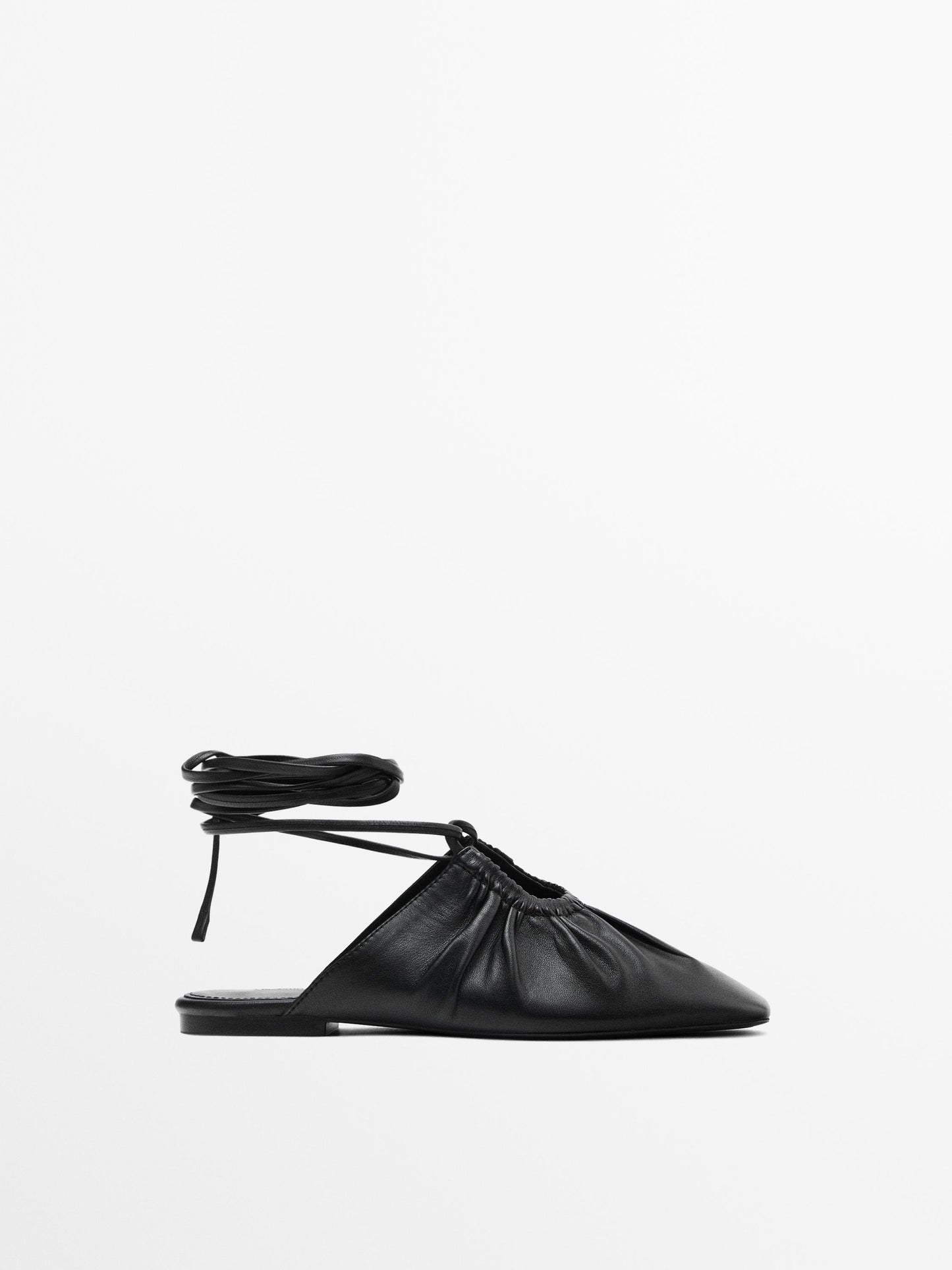 Tied nappa ballet flats