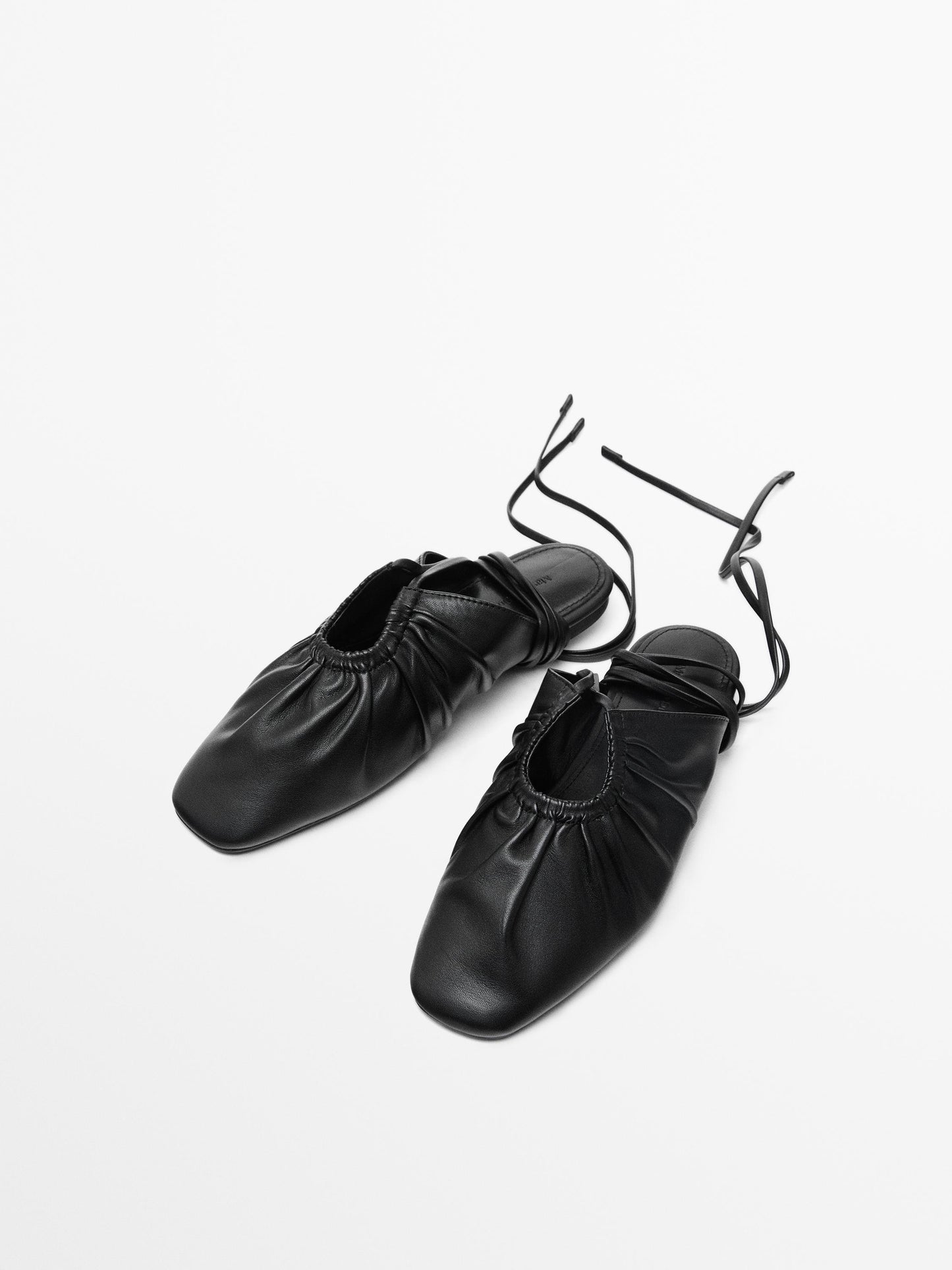 Tied nappa ballet flats
