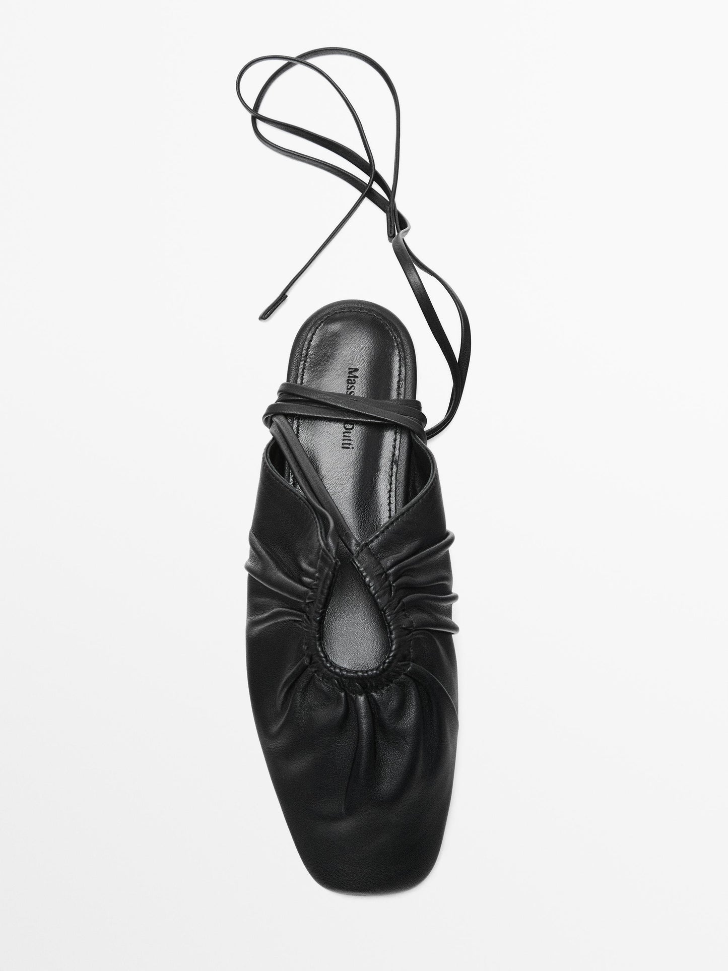 Tied nappa ballet flats