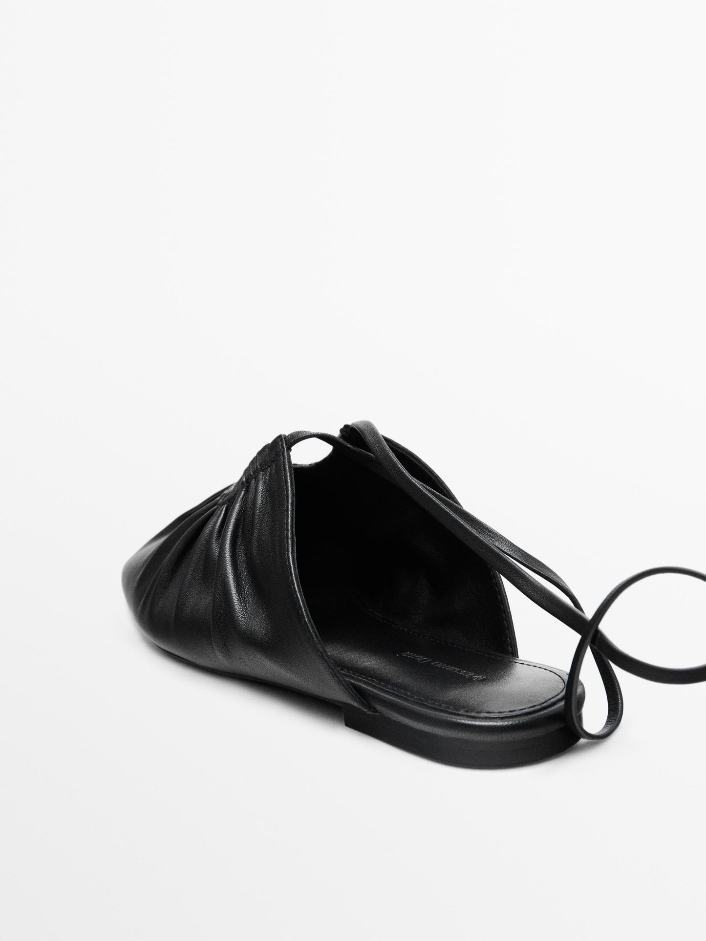 Tied nappa ballet flats