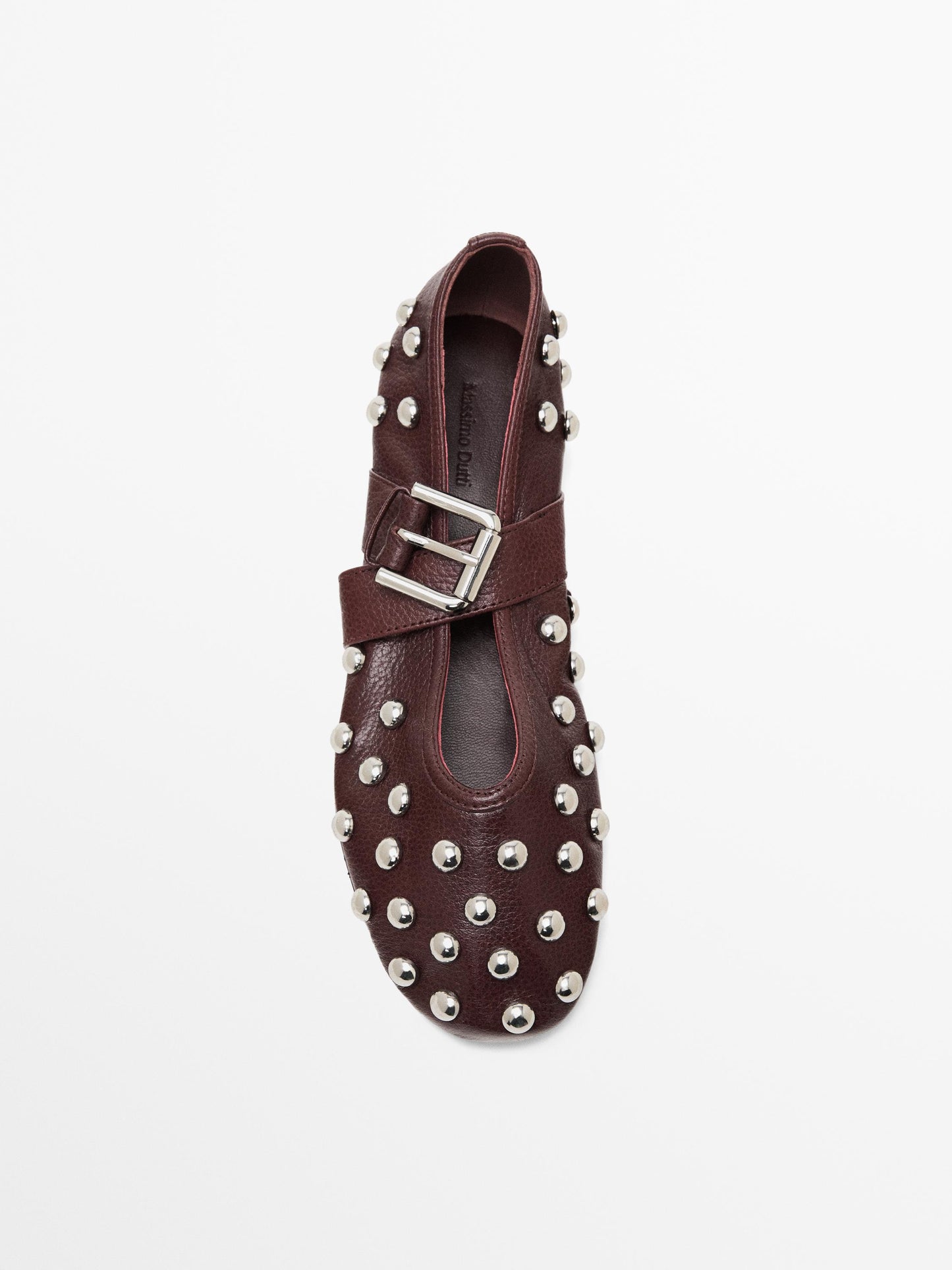 Ballet flats with studded buckles