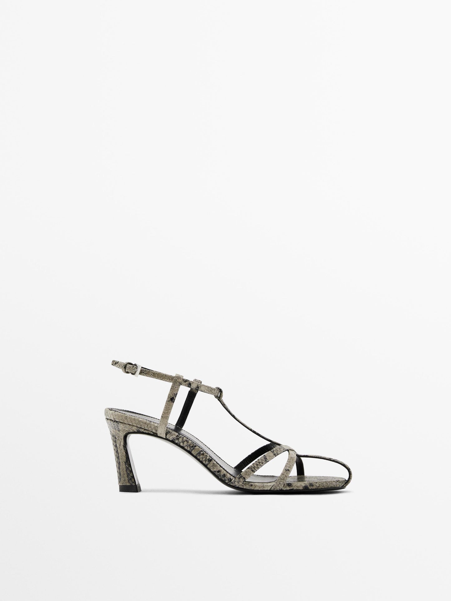 Printed heeled sandals