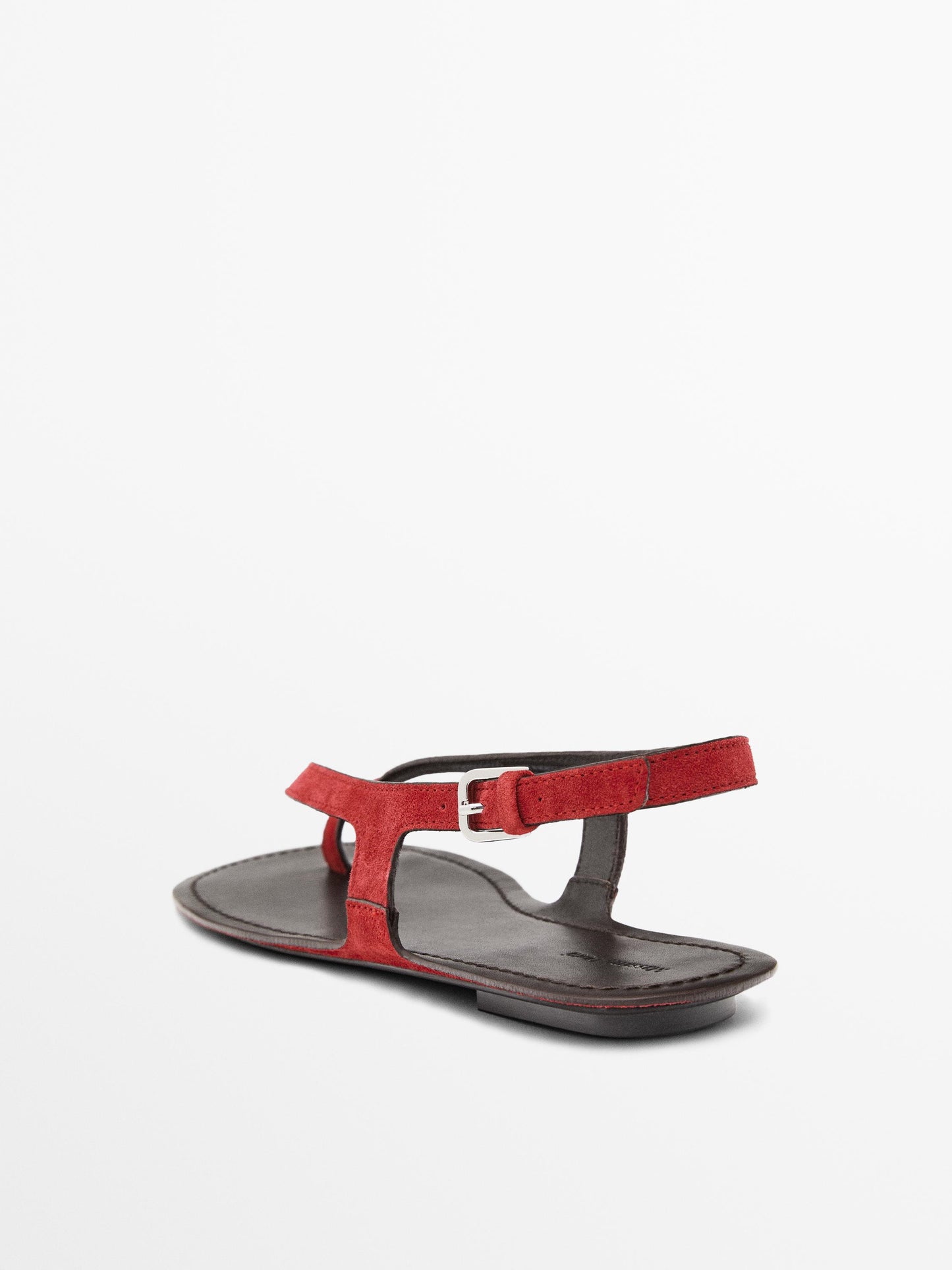 Split suede flat sandals