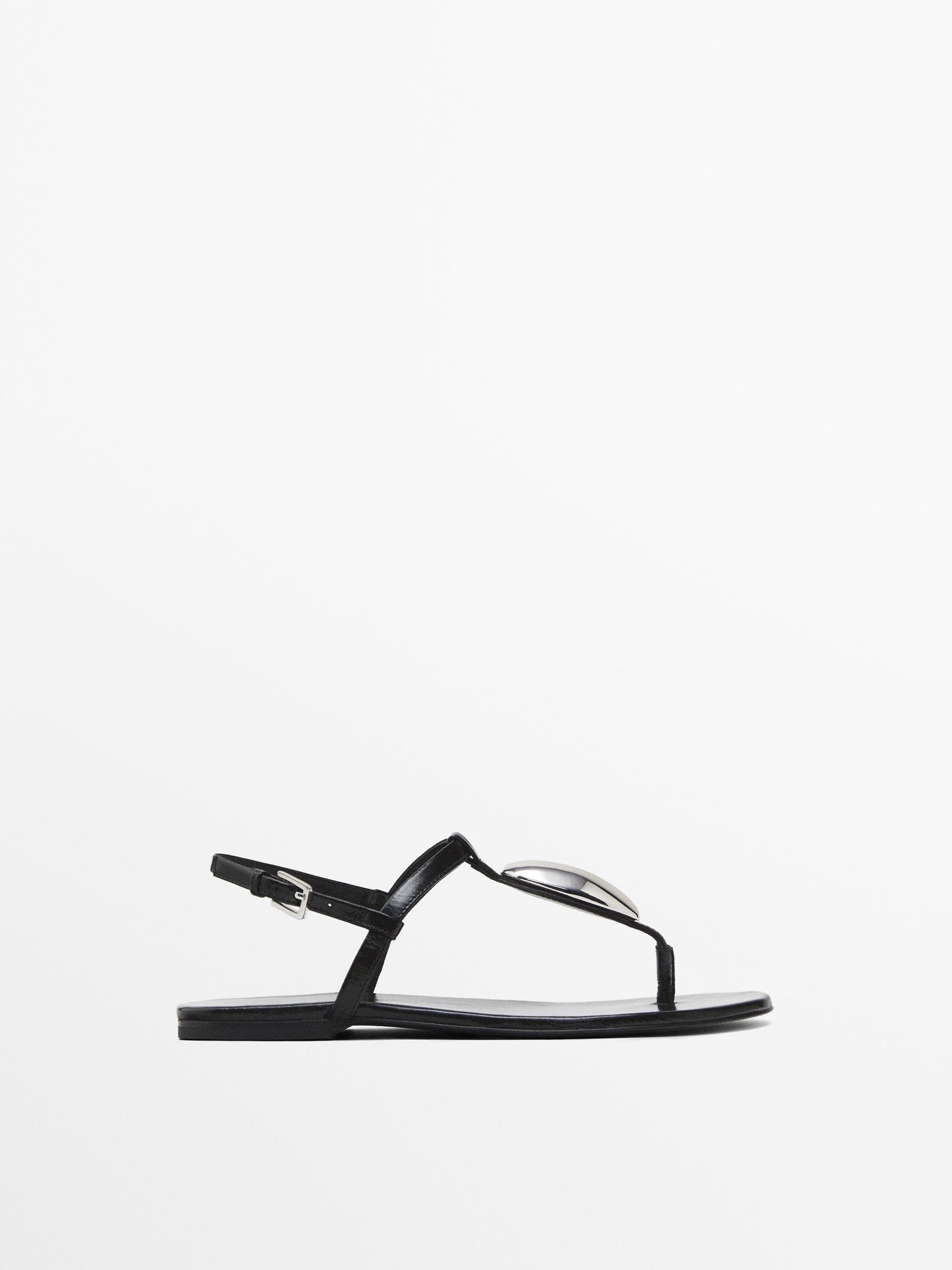 Rhinestone leather sandals