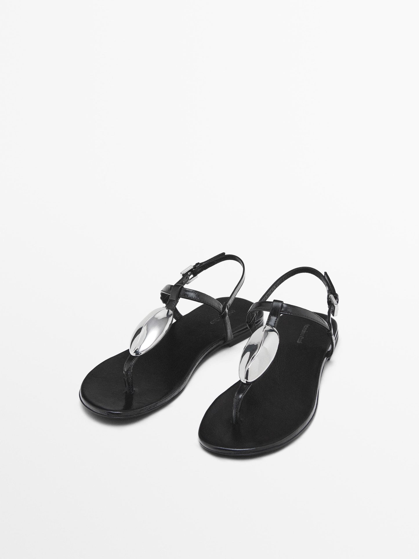 Rhinestone leather sandals