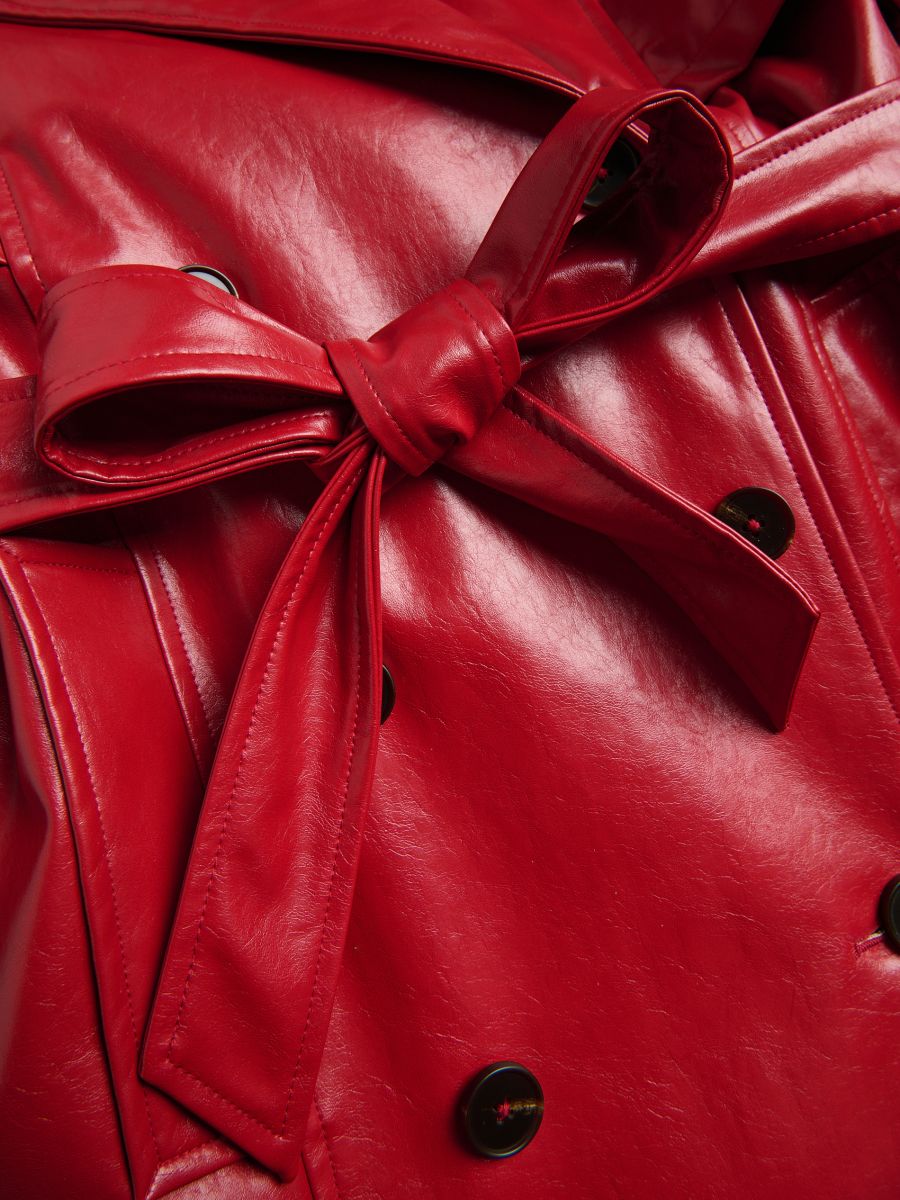 Leather imitation trench coat