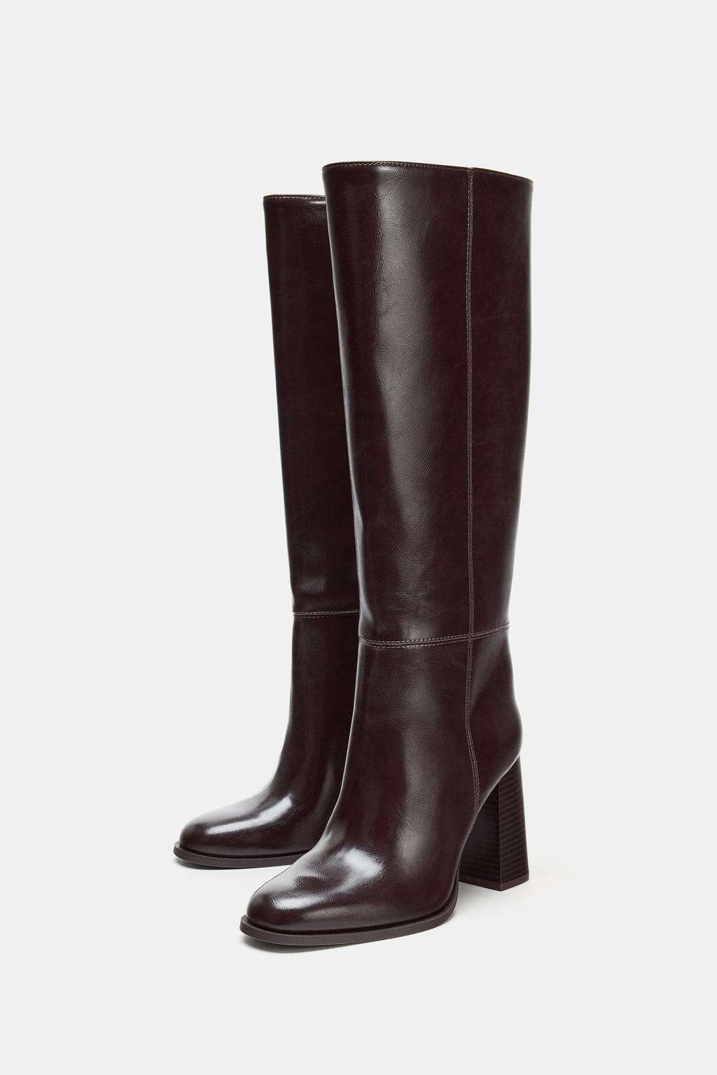 Block Heel Knee-High Boots
