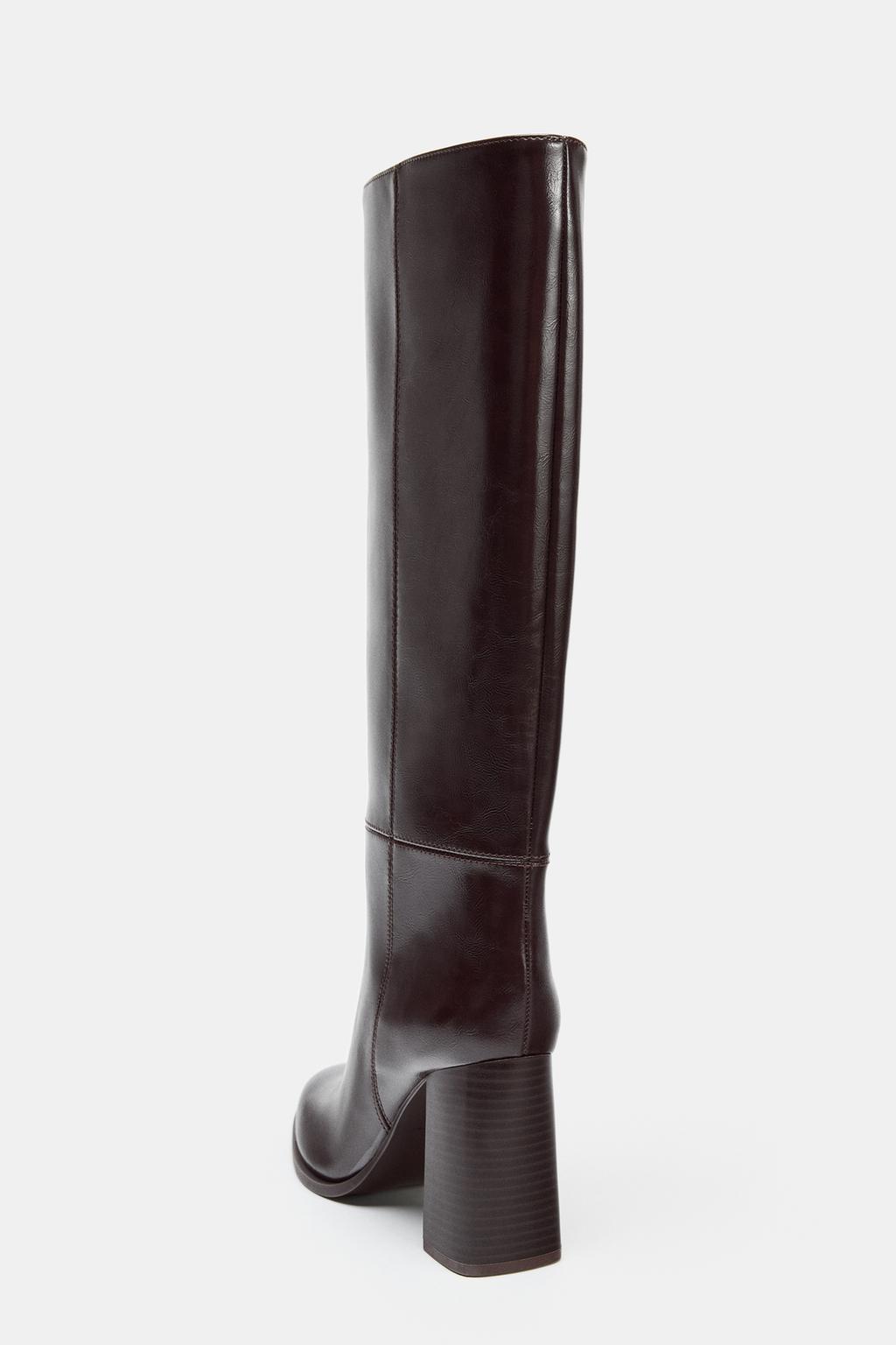 Block Heel Knee-High Boots
