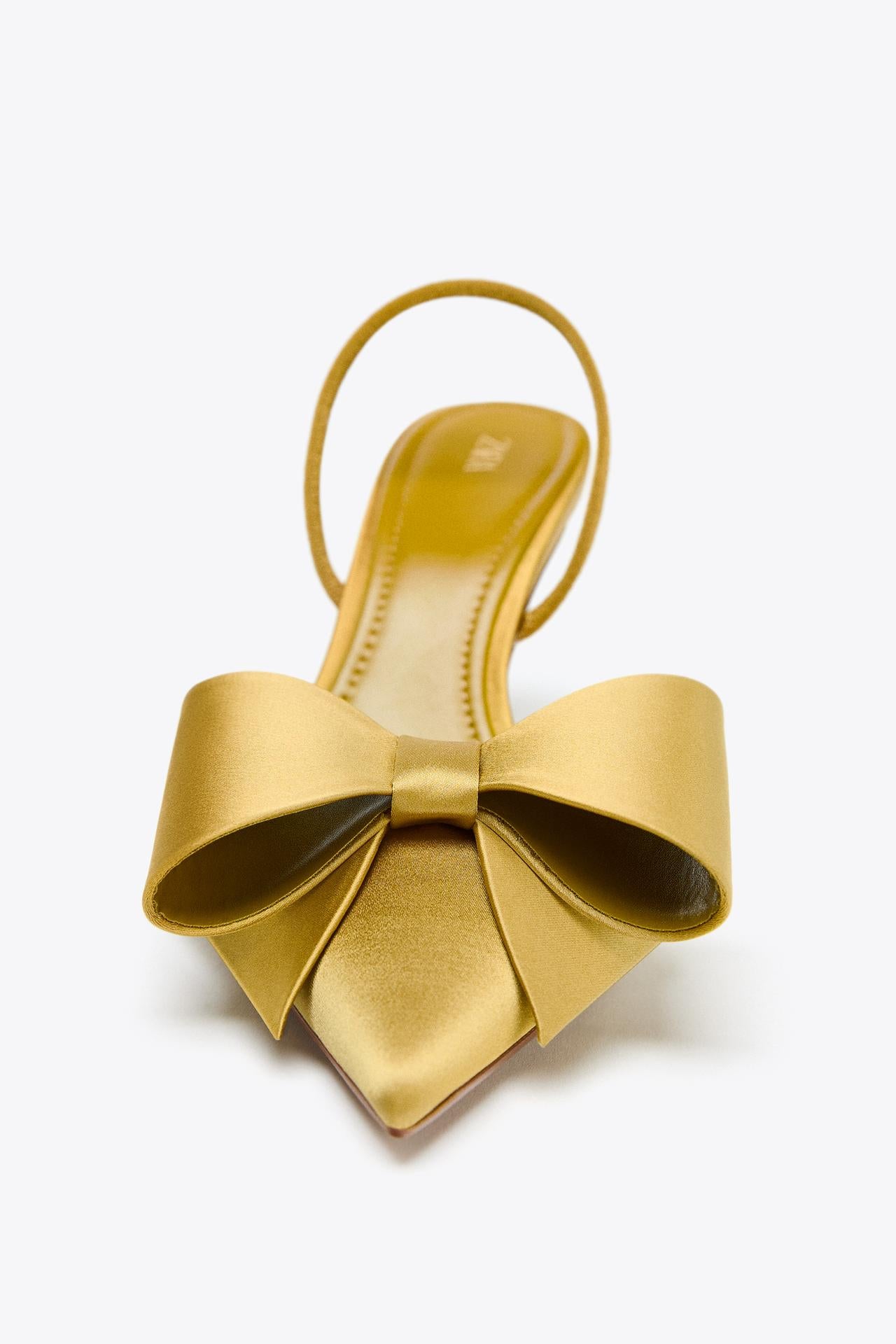 Satin-Effect Slingback Shoes