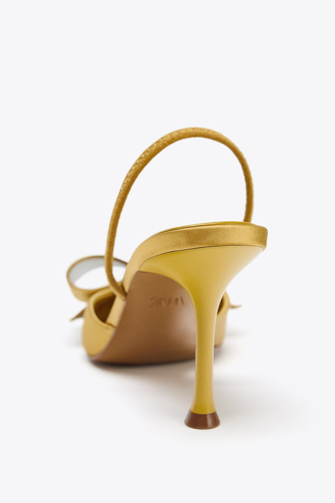 Satin-Effect Slingback Shoes