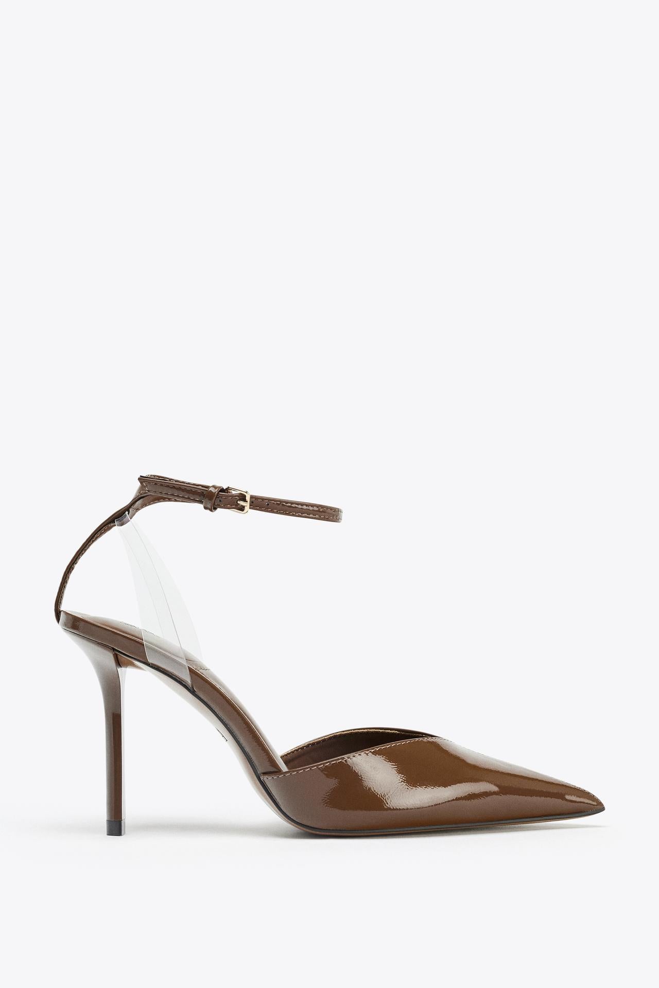 Faux Patent Heeled Shoes
