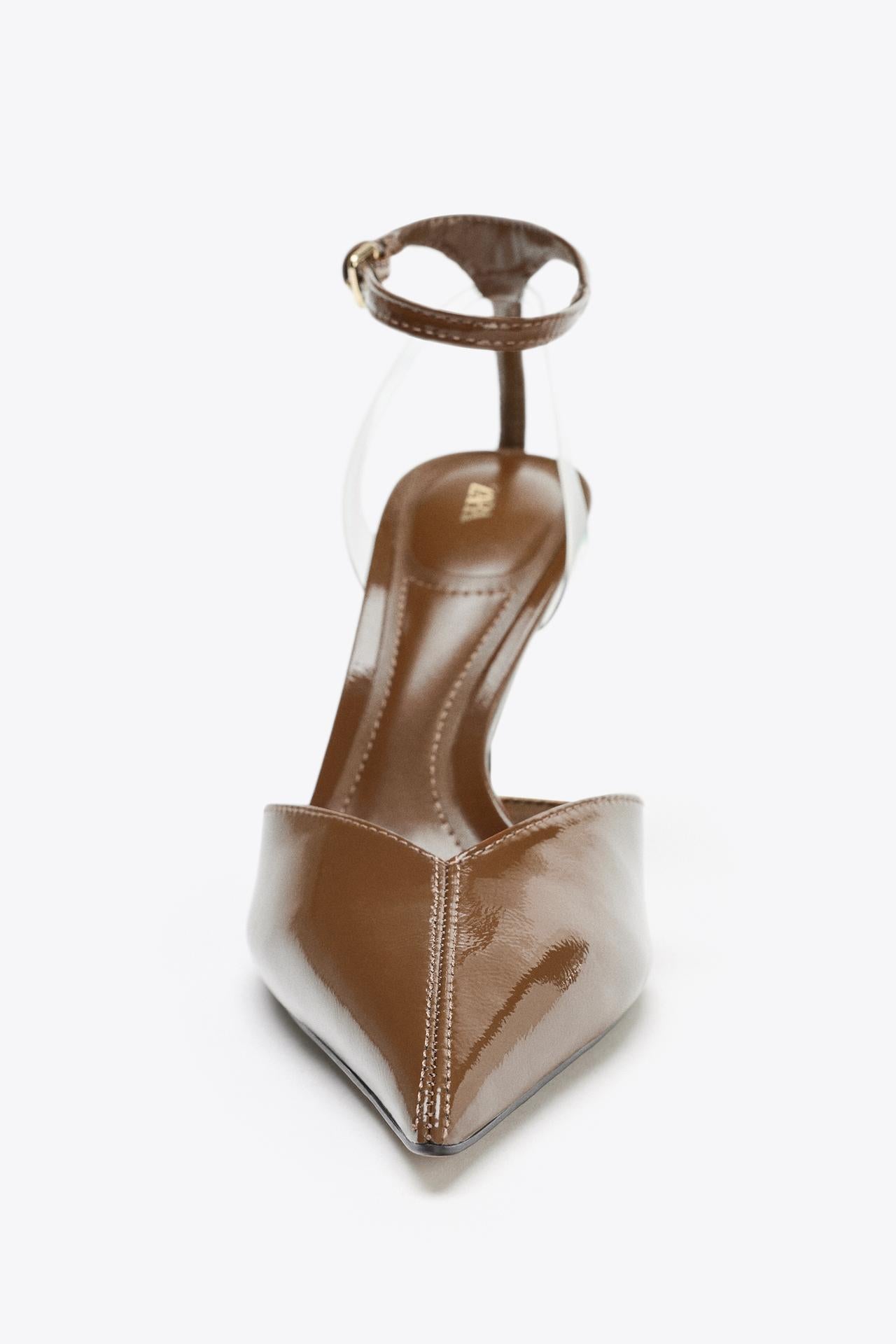 Faux Patent Heeled Shoes